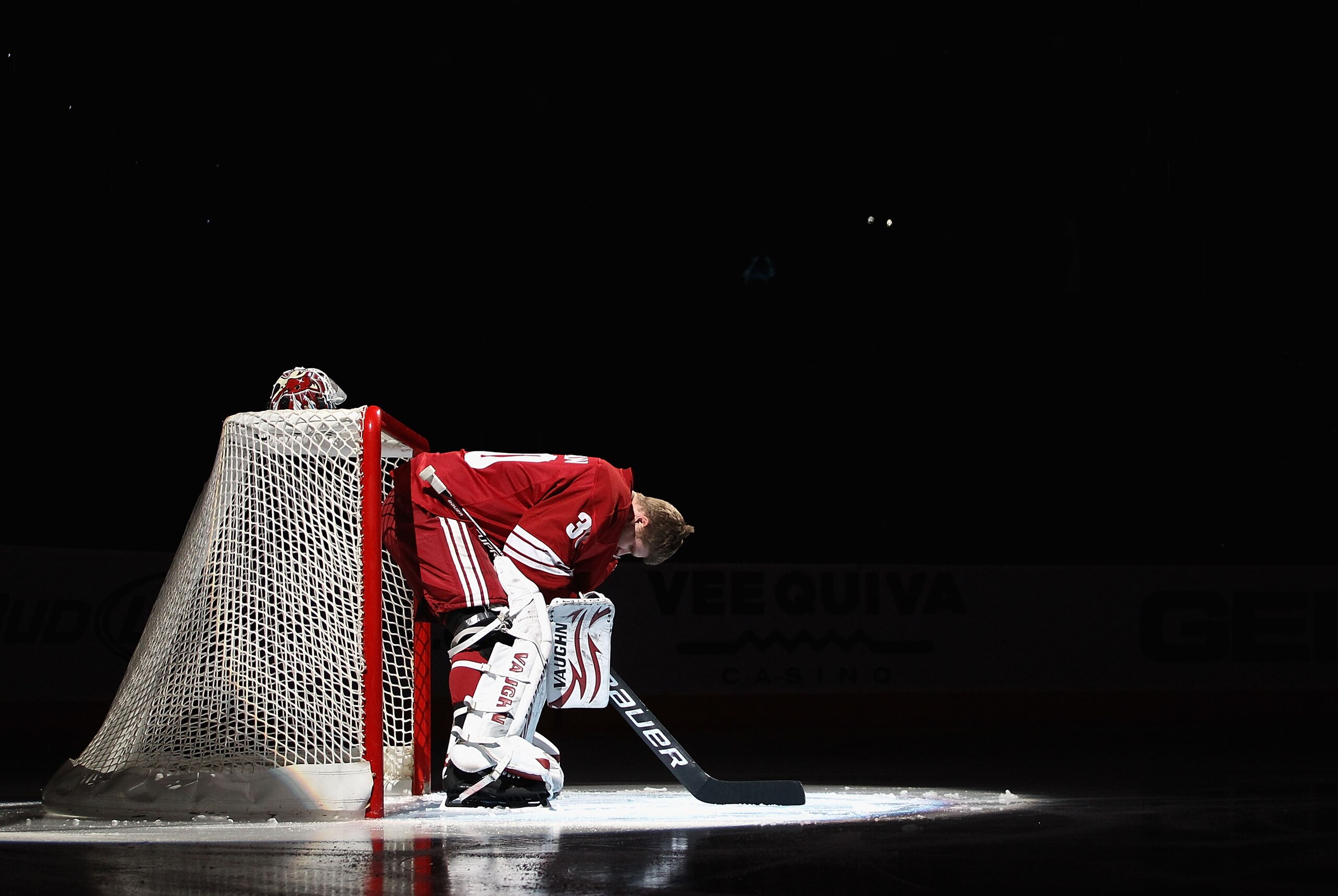 GLENDALE, AZ - APRIL 01: Goaltender Ilya Bryzgalov #30 of the Phoenix Coyotes is introduced before the NHL game against the Colorado Avalanche at Jobing.com Arena on April 1, 2011 in Glendale, Arizona. The Avalanche defeated the Coyotes 4-3 in an overti GLENDALE, AZ - APRIL 01: Goaltender Ilya Bryzgalov #30 of the Phoenix Coyotes is introduced before the NHL game against the Colorado Avalanche at Jobing.com Arena on April 1, 2011 in Glendale, Arizona. The Avalanche defeated the Coyotes 4-3 in an overti