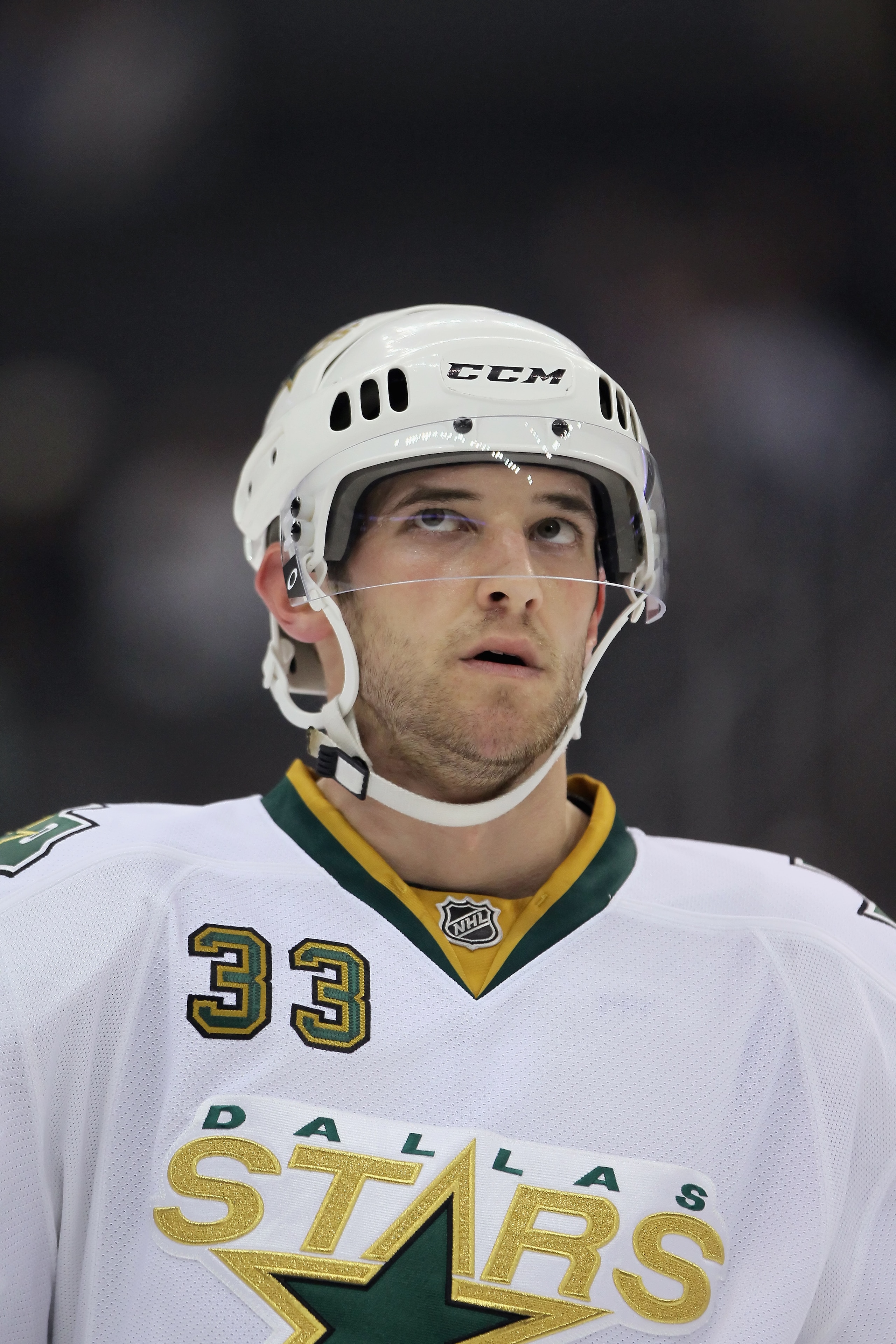 LOS ANGELES, CA - APRIL 02:  Alex Goligoski #33 of the Dallas Stars looks on prior to the start of the game against the Los Angeles Kings at Staples Center on April 2, 2011 in Los Angeles, California.  (Photo by Jeff Gross/Getty Images)