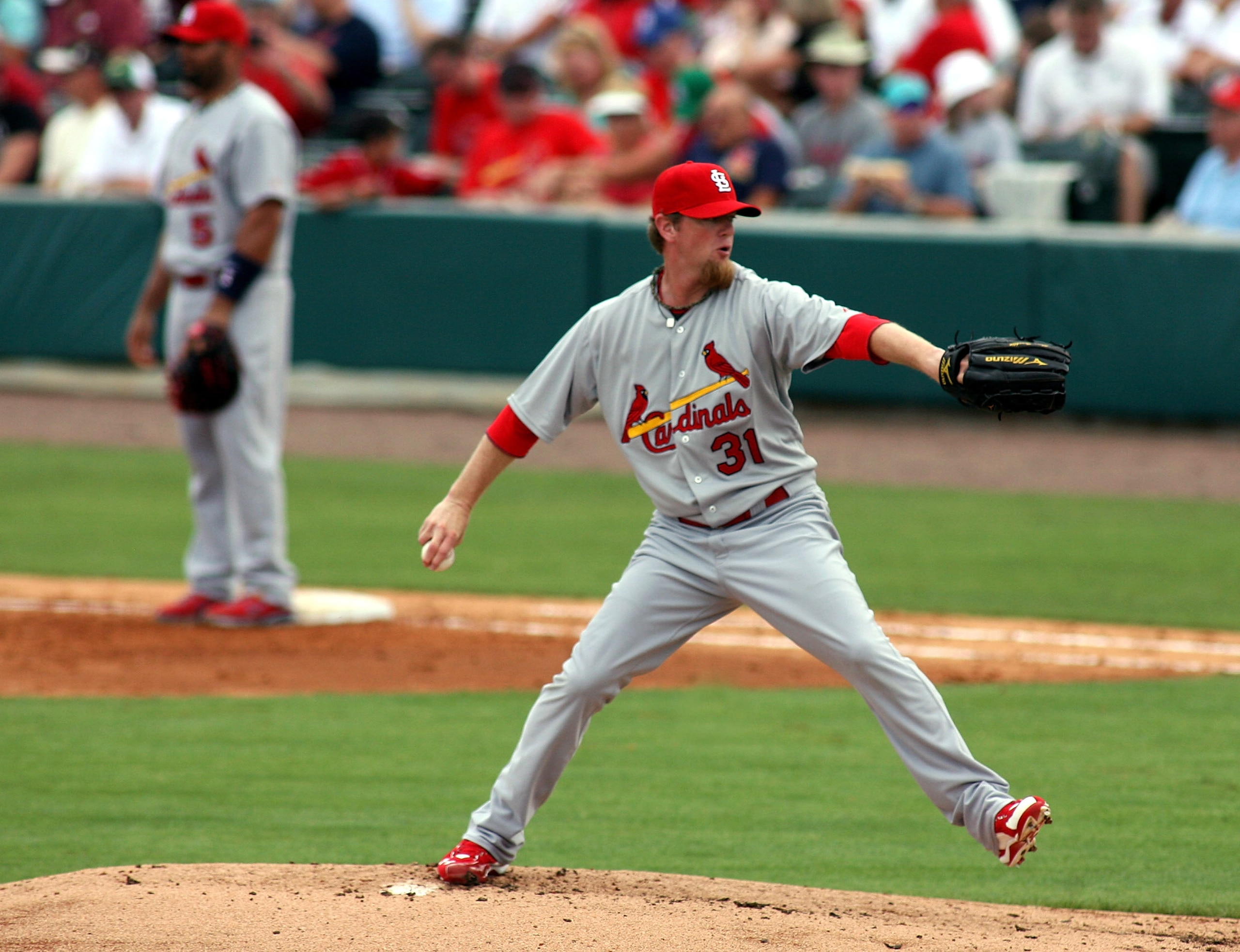 JUPITER, FL - MARCH 06: Pitcher Ryan Franklin #31 of the St. Louis Cardinals throws against the Florida Marlins at Roger Dean Stadium on March 6, 2011 in Jupiter, Florida. (Photo by Marc Serota/Getty Images) JUPITER, FL - MARCH 06: Pitcher Ryan Franklin #31 of the St. Louis Cardinals throws against the Florida Marlins at Roger Dean Stadium on March 6, 2011 in Jupiter, Florida. (Photo by Marc Serota/Getty Images)