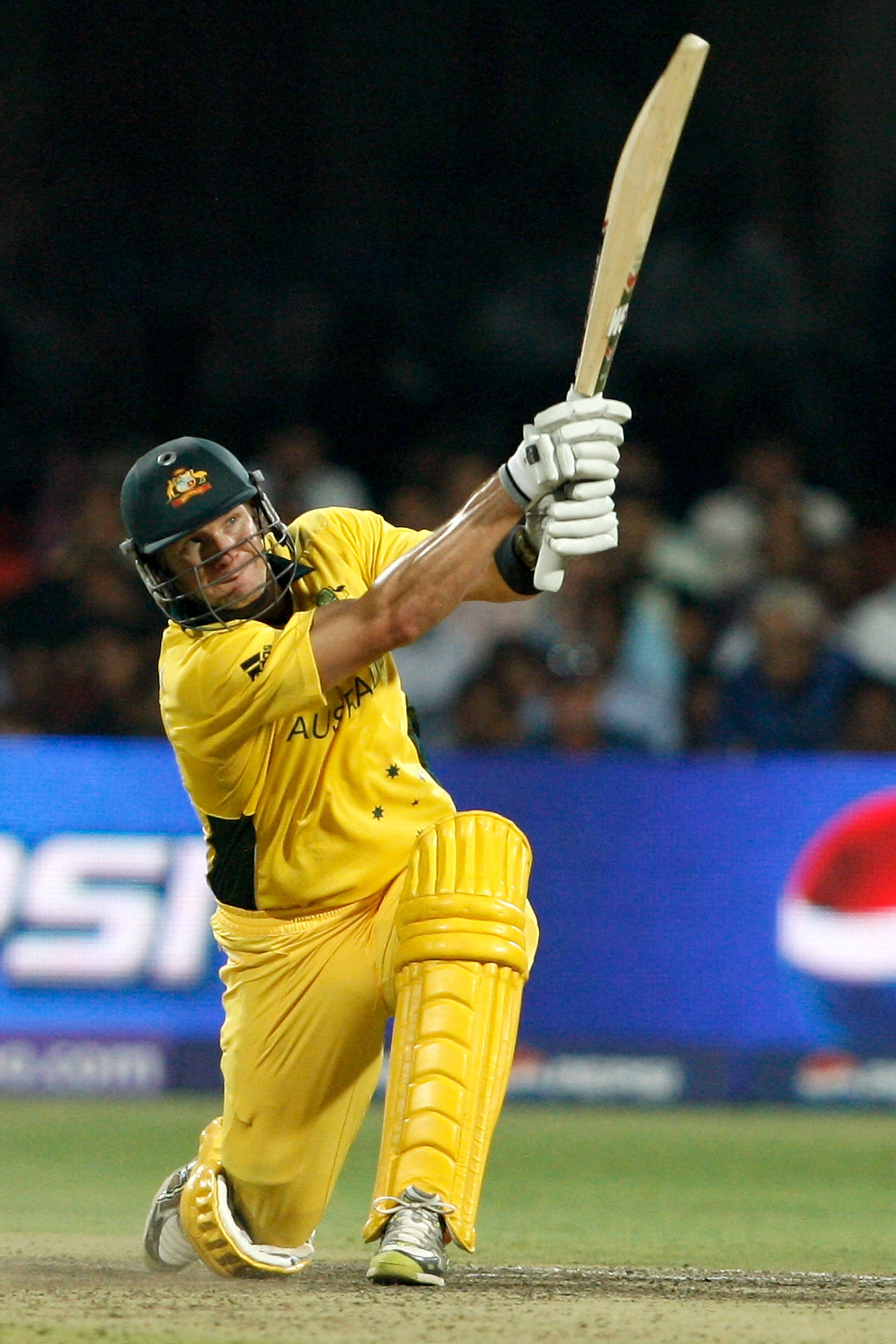 BANGALORE, INDIA - MARCH 16: Shane Watson of Australia batting during the Group A ICC World Cup match between Australia and Canada at M. Chinnaswamy Stadium on March 16, 2011 in Bangalore, India. (Photo by Graham Crouch/Getty Images) BANGALORE, INDIA - MARCH 16: Shane Watson of Australia batting during the Group A ICC World Cup match between Australia and Canada at M. Chinnaswamy Stadium on March 16, 2011 in Bangalore, India. (Photo by Graham Crouch/Getty Images)