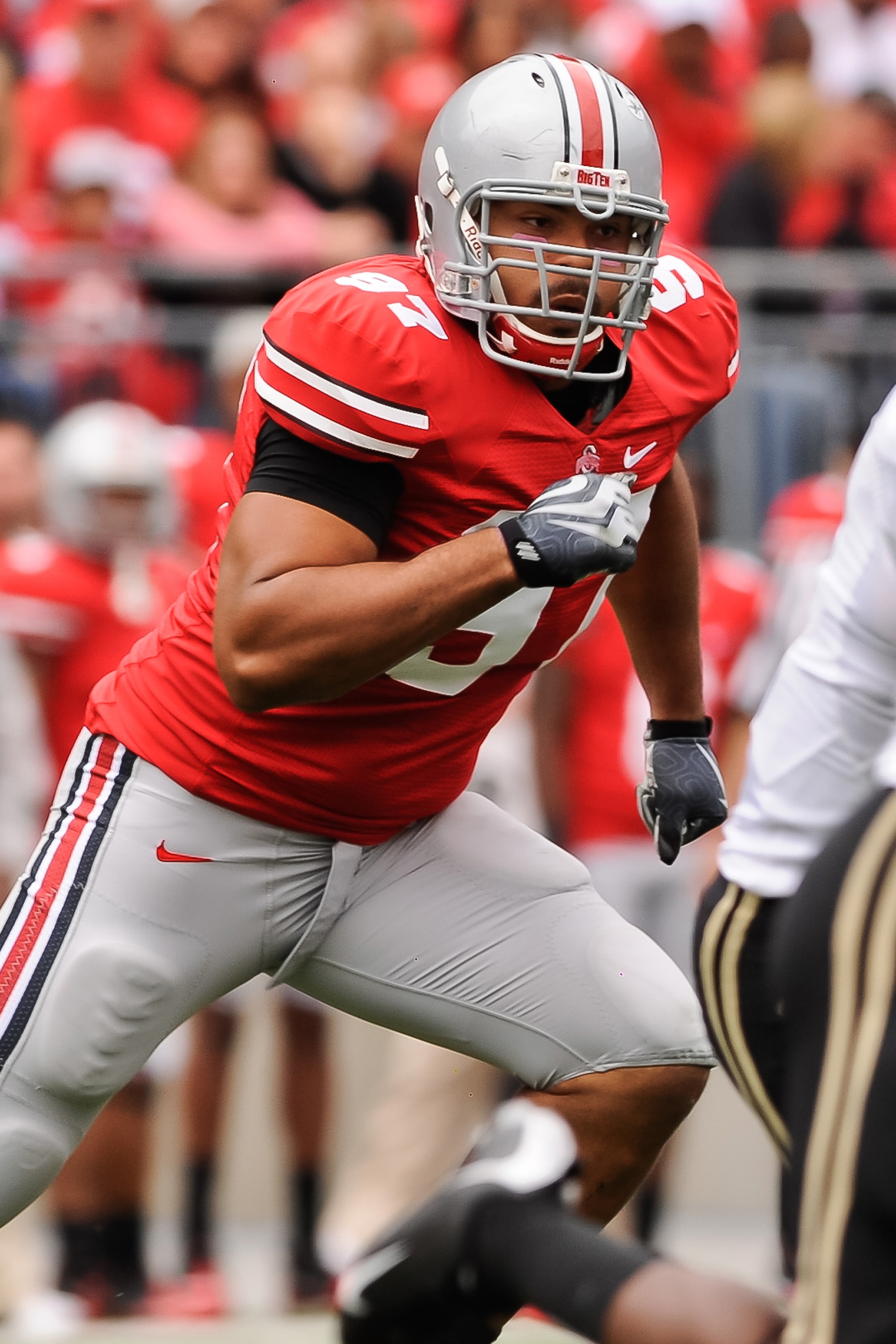 COLUMBUS, OH - OCTOBER 23: Cameron Heyward #97 of the Ohio State Buckeyes chases after a Purdue Boilermaker ballcarrier at Ohio Stadium on October 23, 2010 in Columbus, Ohio. (Photo by Jamie Sabau/Getty Images) COLUMBUS, OH - OCTOBER 23: Cameron Heyward #97 of the Ohio State Buckeyes chases after a Purdue Boilermaker ballcarrier at Ohio Stadium on October 23, 2010 in Columbus, Ohio. (Photo by Jamie Sabau/Getty Images)