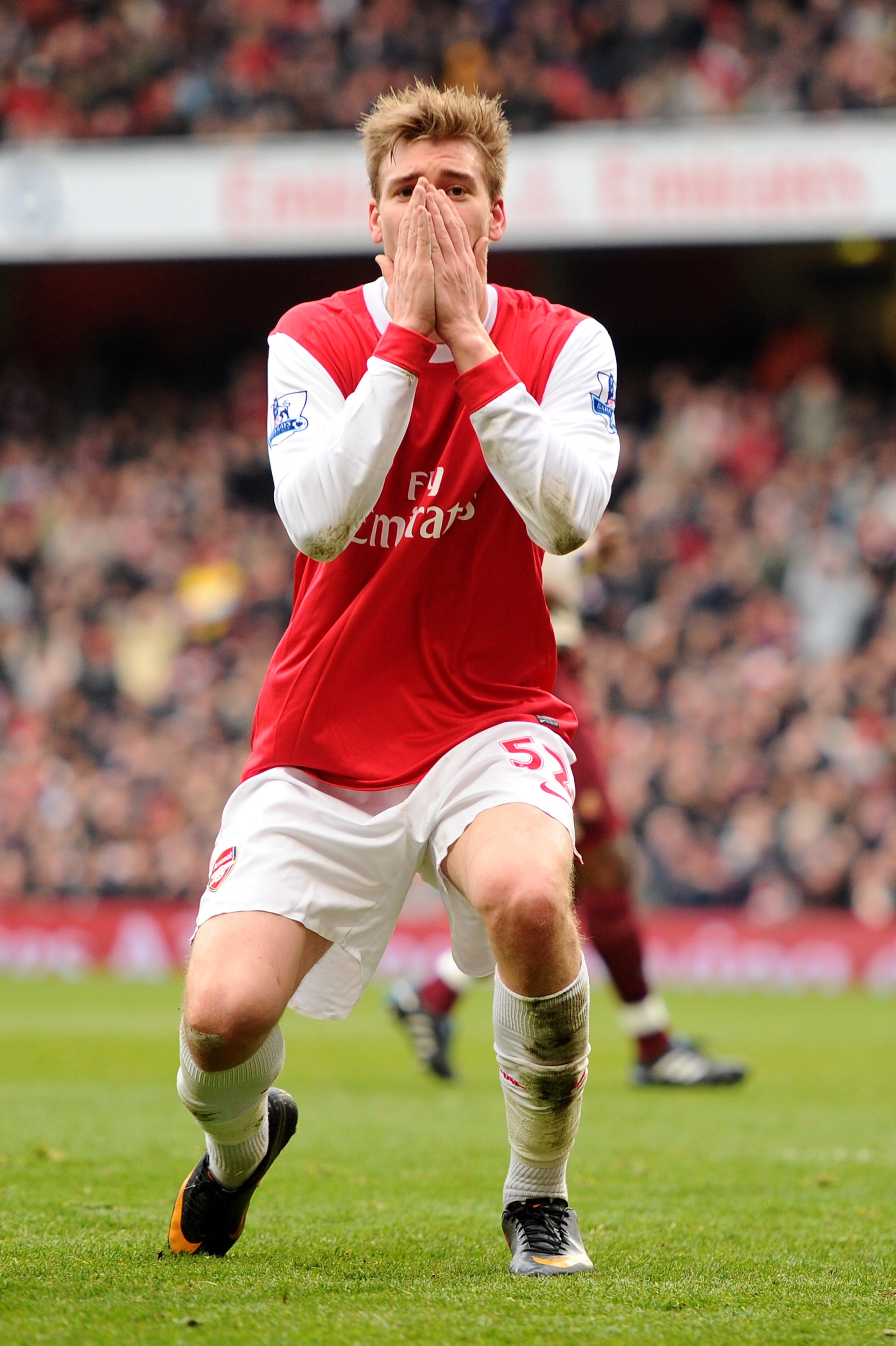 LONDON, ENGLAND - MARCH 05: Nicklas Bendtner of Arsenal reacts during the Barclays Premier League match between Arsenal and Sunderland at Emirates Stadium on March 5, 2011 in London, England. (Photo by Mike Hewitt/Getty Images) LONDON, ENGLAND - MARCH 05: Nicklas Bendtner of Arsenal reacts during the Barclays Premier League match between Arsenal and Sunderland at Emirates Stadium on March 5, 2011 in London, England. (Photo by Mike Hewitt/Getty Images)