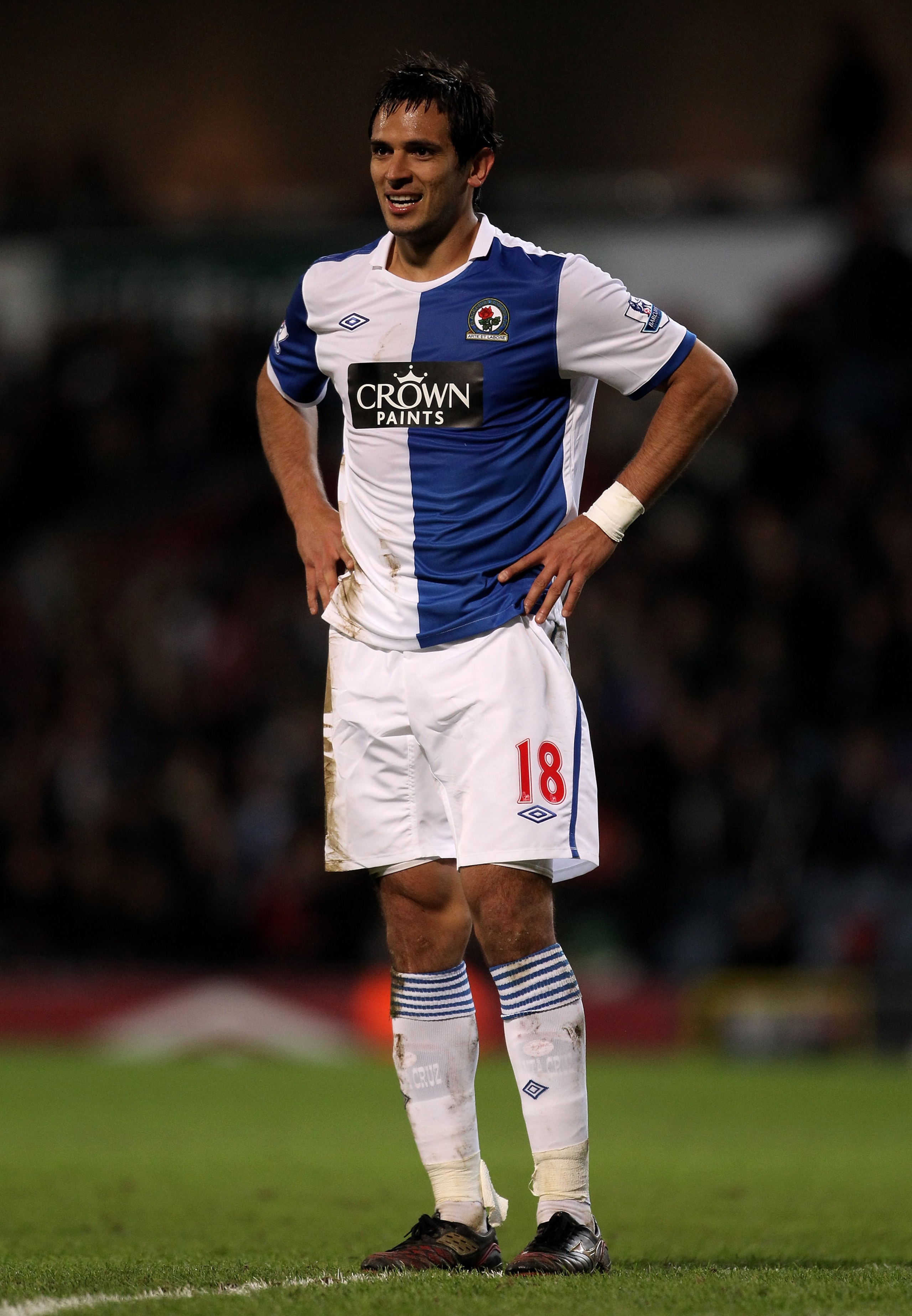 BLACKBURN, ENGLAND - JANUARY 23: Roque Santa Cruz of Blackburn Rovers looks on during the Barclays Premier League match between Blackburn Rovers and West Bromwich Albion at Ewood Park on January 23, 2011 in Blackburn, England. (Photo by Alex Livesey/Get BLACKBURN, ENGLAND - JANUARY 23: Roque Santa Cruz of Blackburn Rovers looks on during the Barclays Premier League match between Blackburn Rovers and West Bromwich Albion at Ewood Park on January 23, 2011 in Blackburn, England. (Photo by Alex Livesey/Get