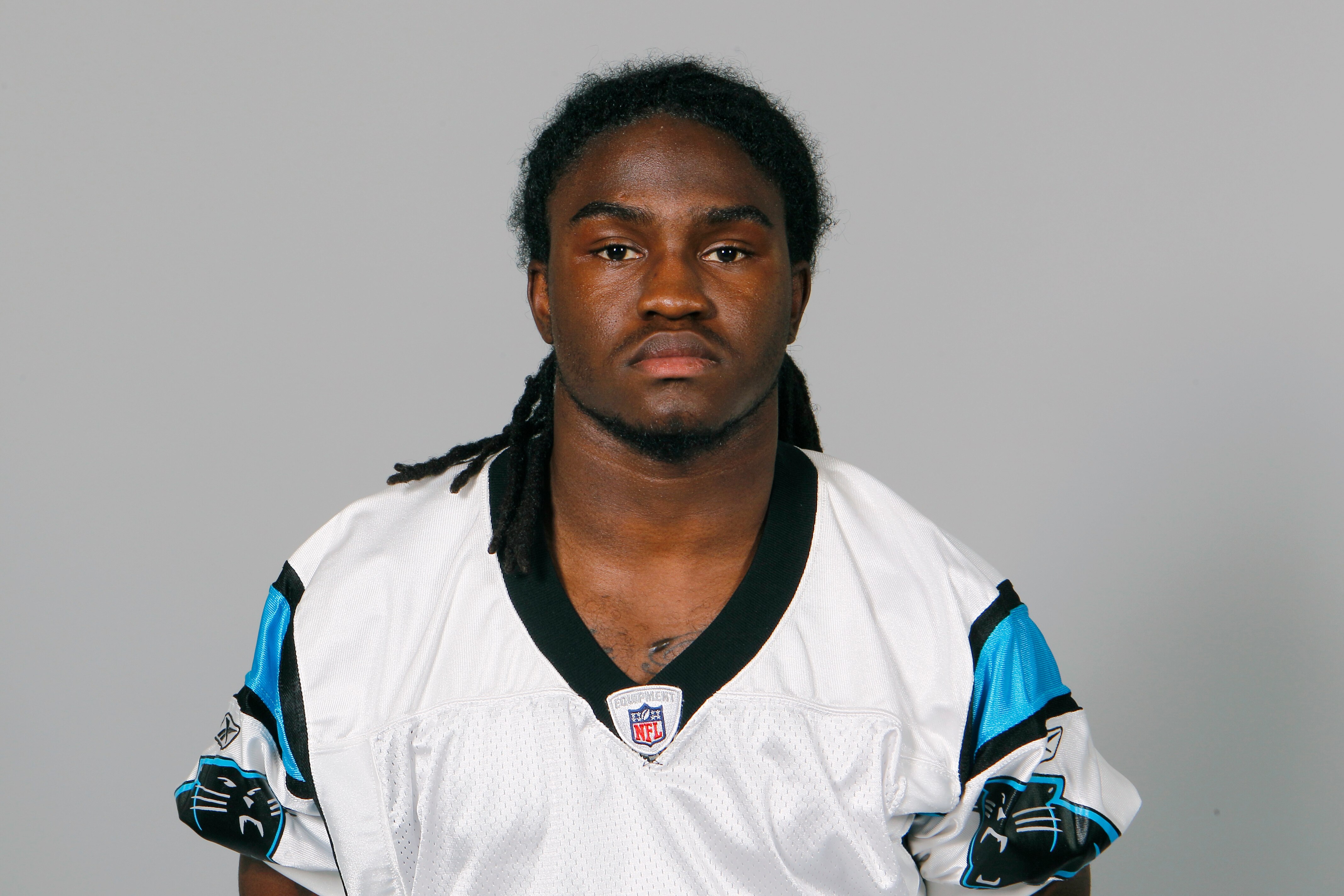 CHARLOTTE, NC - CIRCA 2010: In this handout image provided by the NFL, Armanti Edwards of the Carolina Panthers poses for his 2010 NFL headshot circa 2010 in Charlotte, North Carolina. (Photo by NFL via Getty Images)