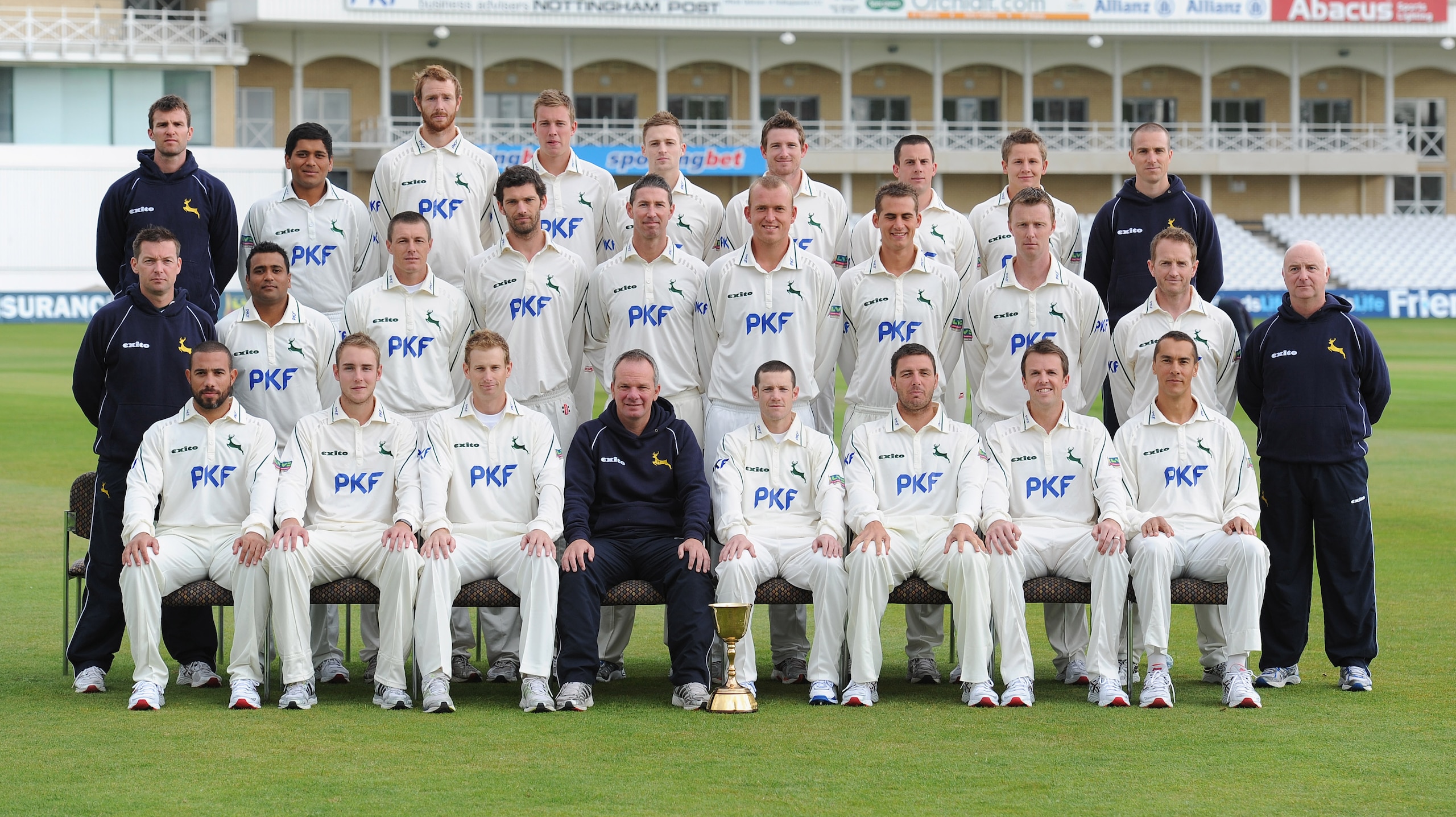 NOTTINGHAM, ENGLAND - APRIL 12:  The Nottinghamshire squad pose during the Nottinghamshire CCC photocall at Trent Bridge on April 12, 2011 in Nottingham, England.  (Photo by Michael Regan/Getty Images)