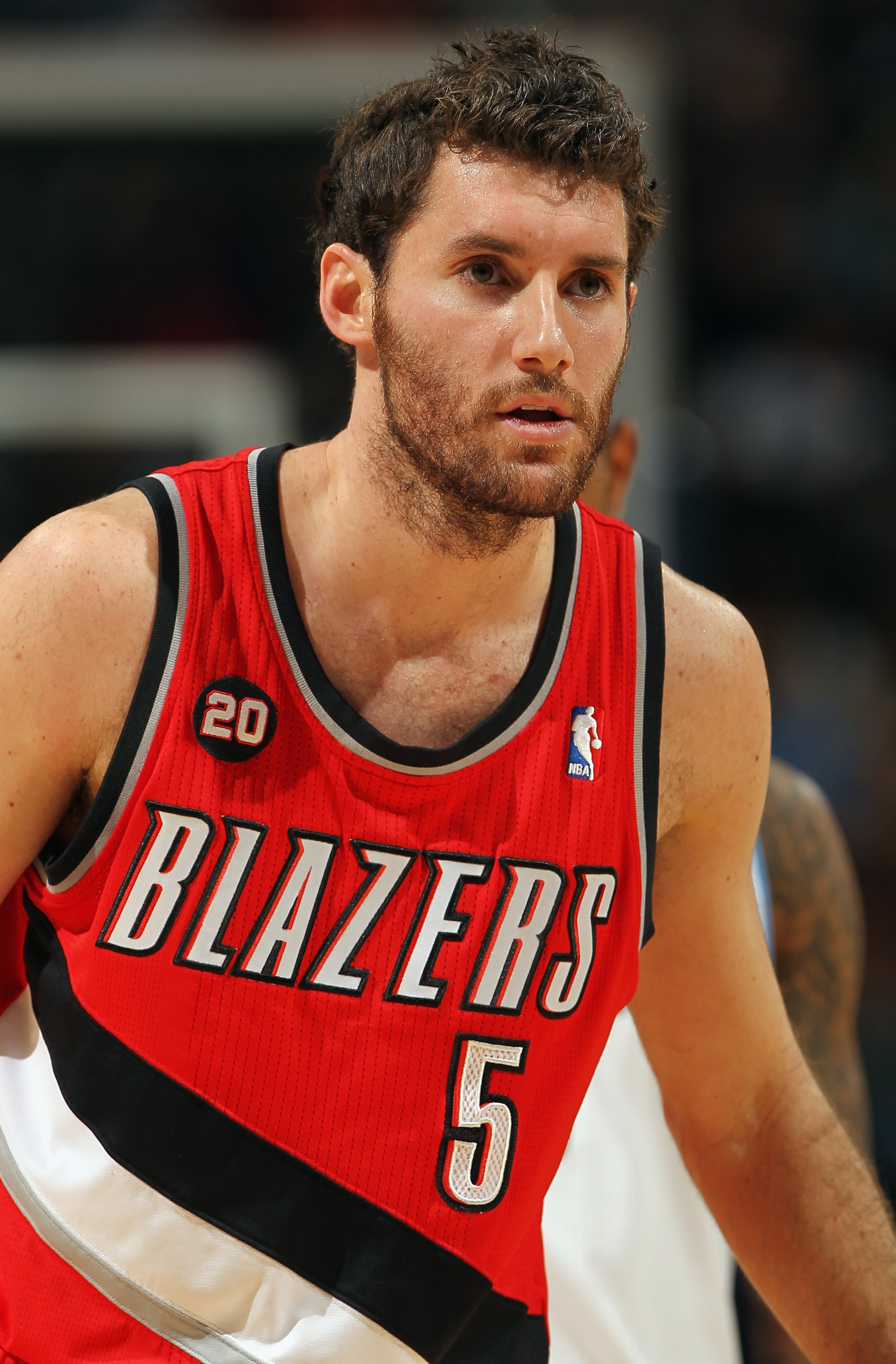 DENVER - DECEMBER 28:  Rudy Fernandez #5 of the Portland Trail Blazers looks on during a break in the action against the Denver Nuggets at Pepsi Center on December 28, 2010 in Denver, Colorado. The Nuggets defeated the Blazers 95-77. NOTE TO USER: User ex
