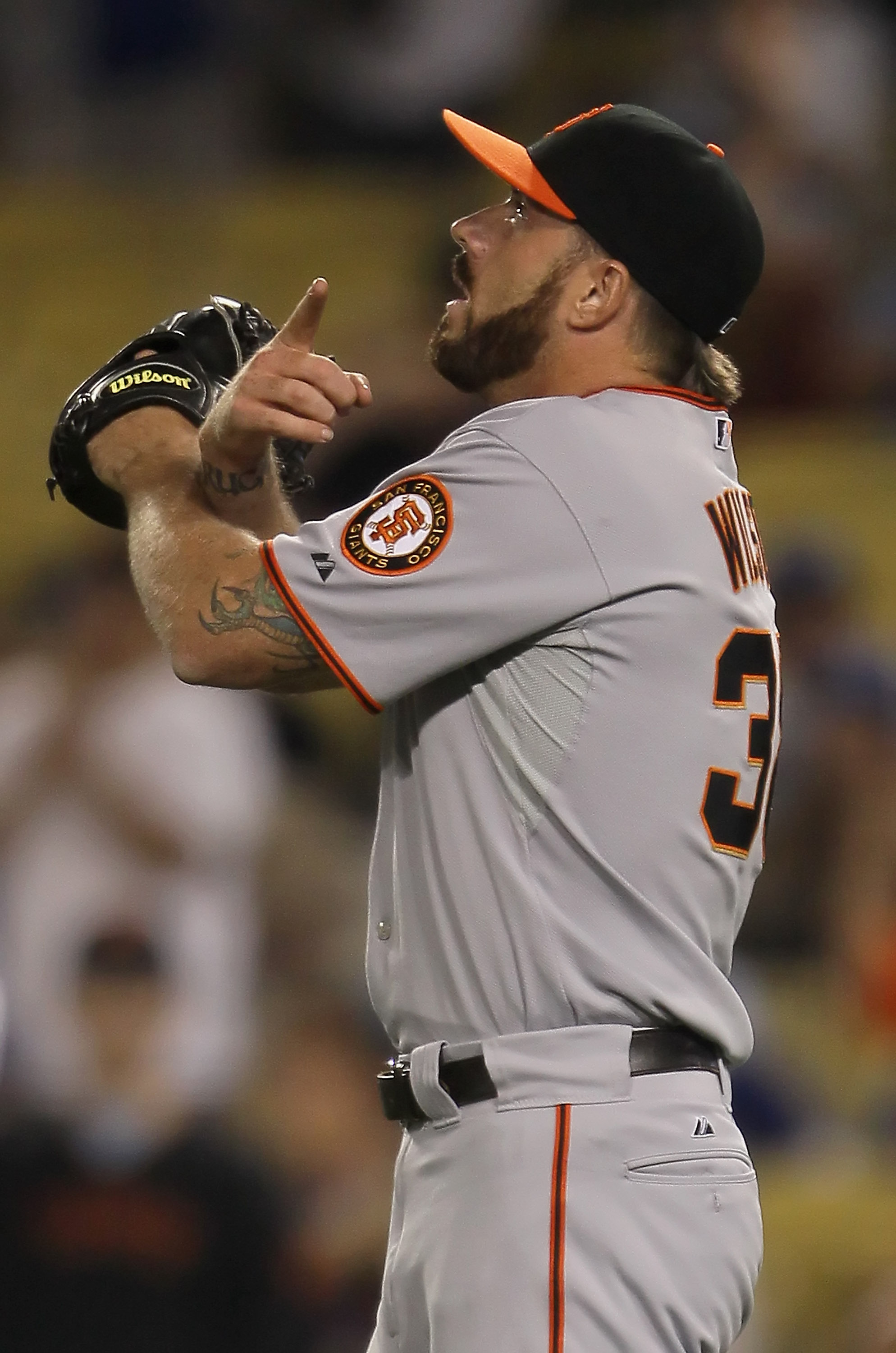 Dodgers: Former LA Pitcher Brian Wilson Attends Buster Posey