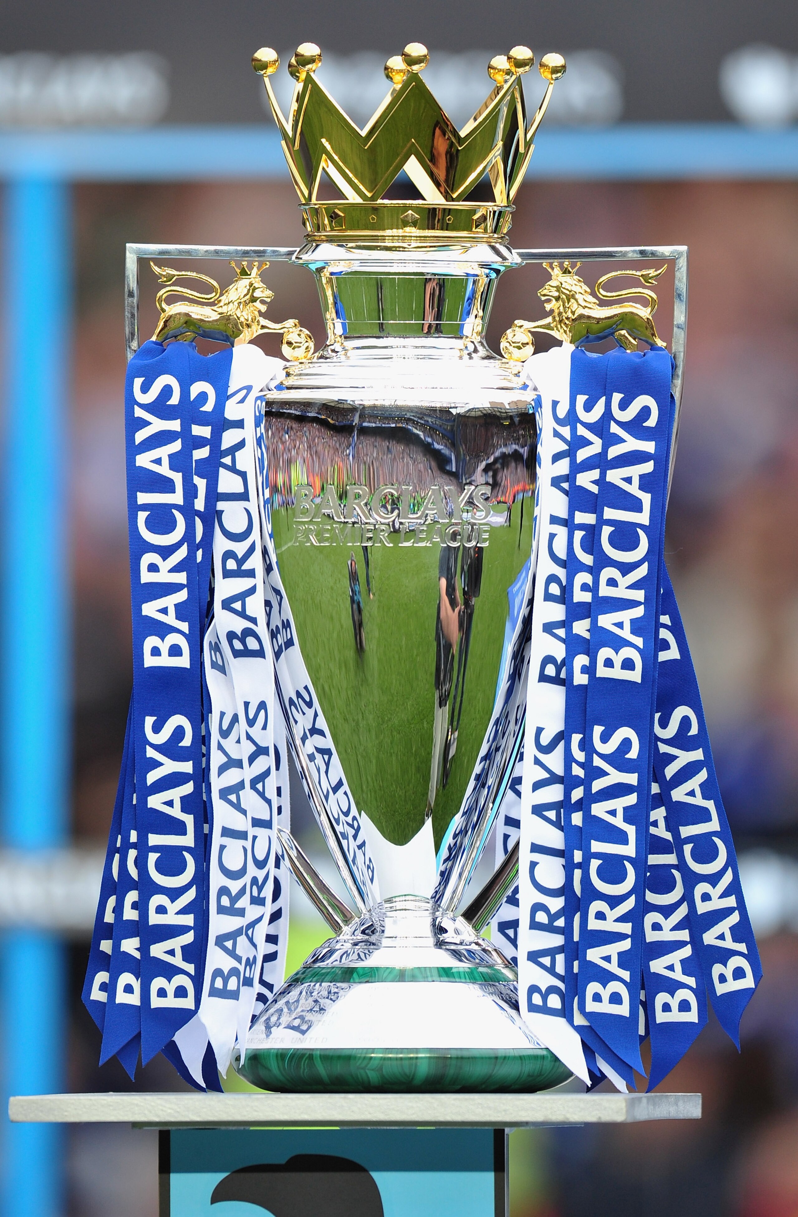 LONDON, ENGLAND - MAY 09: A view of the Premier League trophy after the Barclays Premier League match between Chelsea and Wigan Athletic at Stamford Bridge on May 9, 2010 in London, England. Chelsea won 8-0 to win the championship. (Photo by Clive Mason LONDON, ENGLAND - MAY 09: A view of the Premier League trophy after the Barclays Premier League match between Chelsea and Wigan Athletic at Stamford Bridge on May 9, 2010 in London, England. Chelsea won 8-0 to win the championship. (Photo by Clive Mason