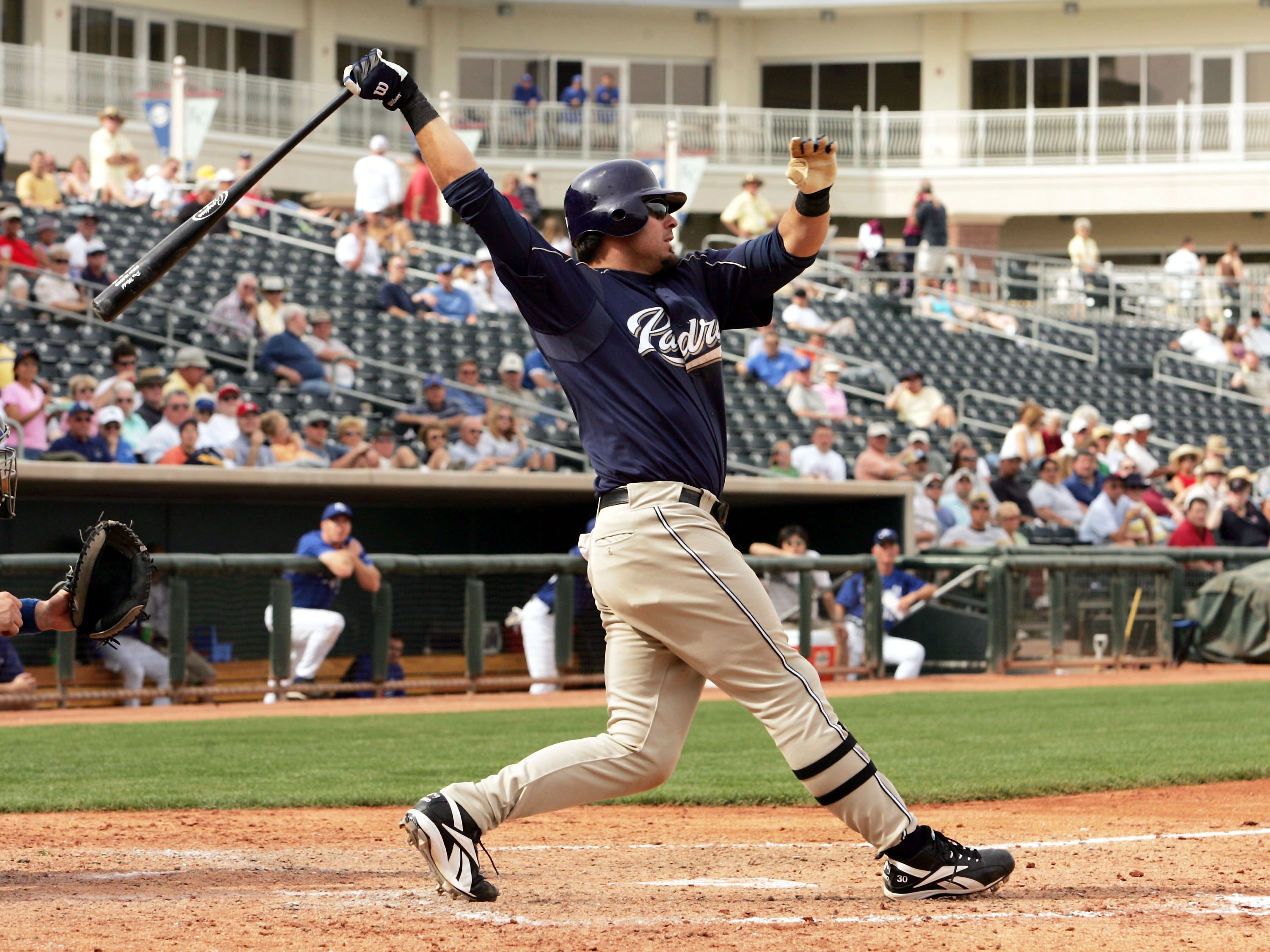 SURPRISE, AZ - MARCH 6:  Ryan Klesko #30 of the San Diego Padres bats against the Kansas City Royals in preseason action March 6, 2006 at Surprise Stadium in Surprise, Arizona. The Padres won 8-3.  (Photo by Stephen Dunn /Getty Images)