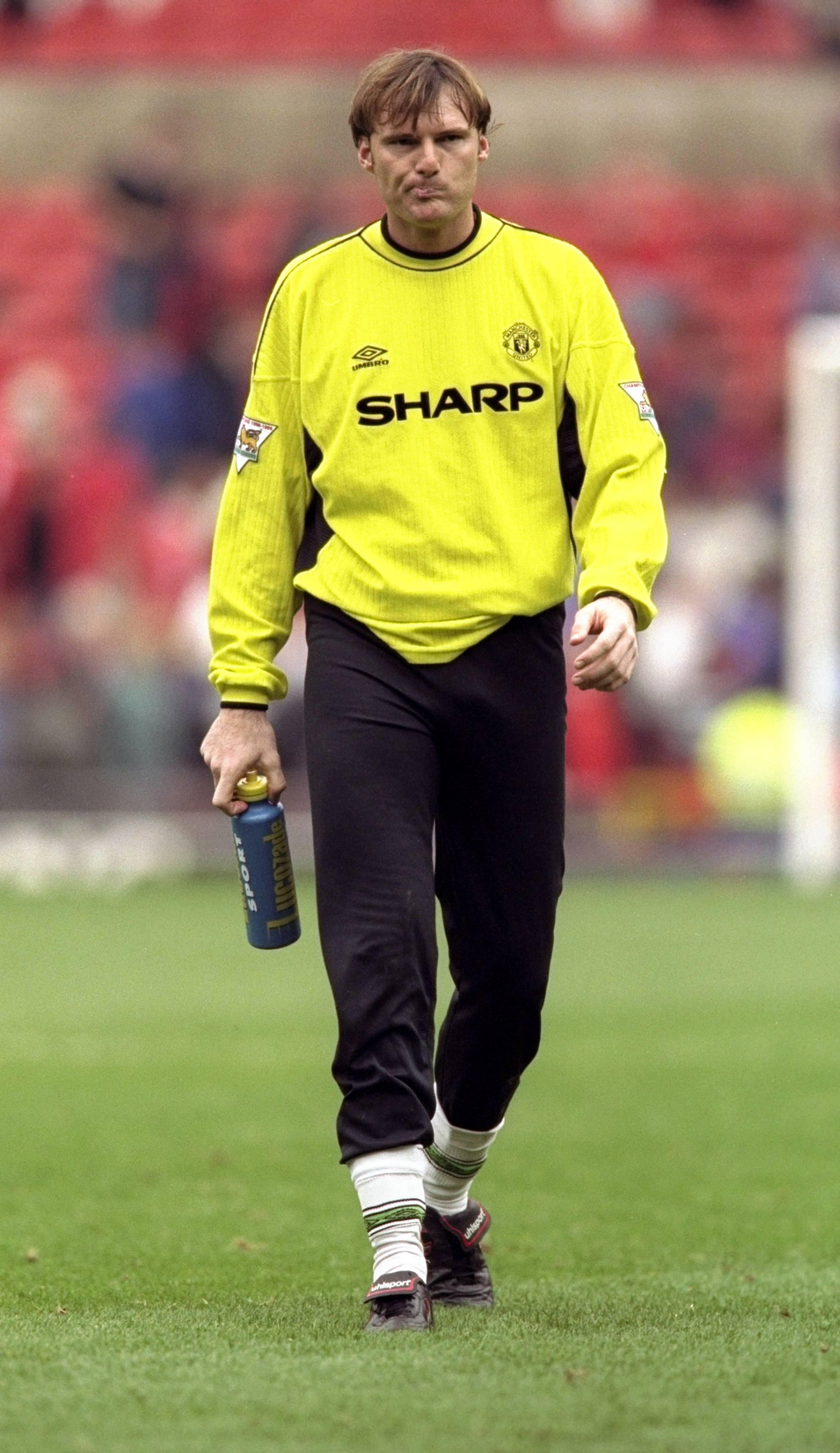 25 Sep 1999:  Massimo Taibi of Manchester United before the FA Carling Premiership match against Southampton played at Old Trafford in Manchester, England. The game ended in a 3-3 draw. \ Mandatory Credit: Alex Livesey /Allsport