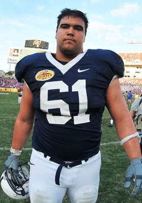 TAMPA, FL - JANUARY 1:  Guard Stefan Wisniewski #61 of the Penn State Nittany Lions leaves the field after play against the Florida Gators January 1, 2010 in the 25th Outback Bowl at Raymond James Stadium in Tampa, Florida.  (Photo by Al Messerschmidt/Get