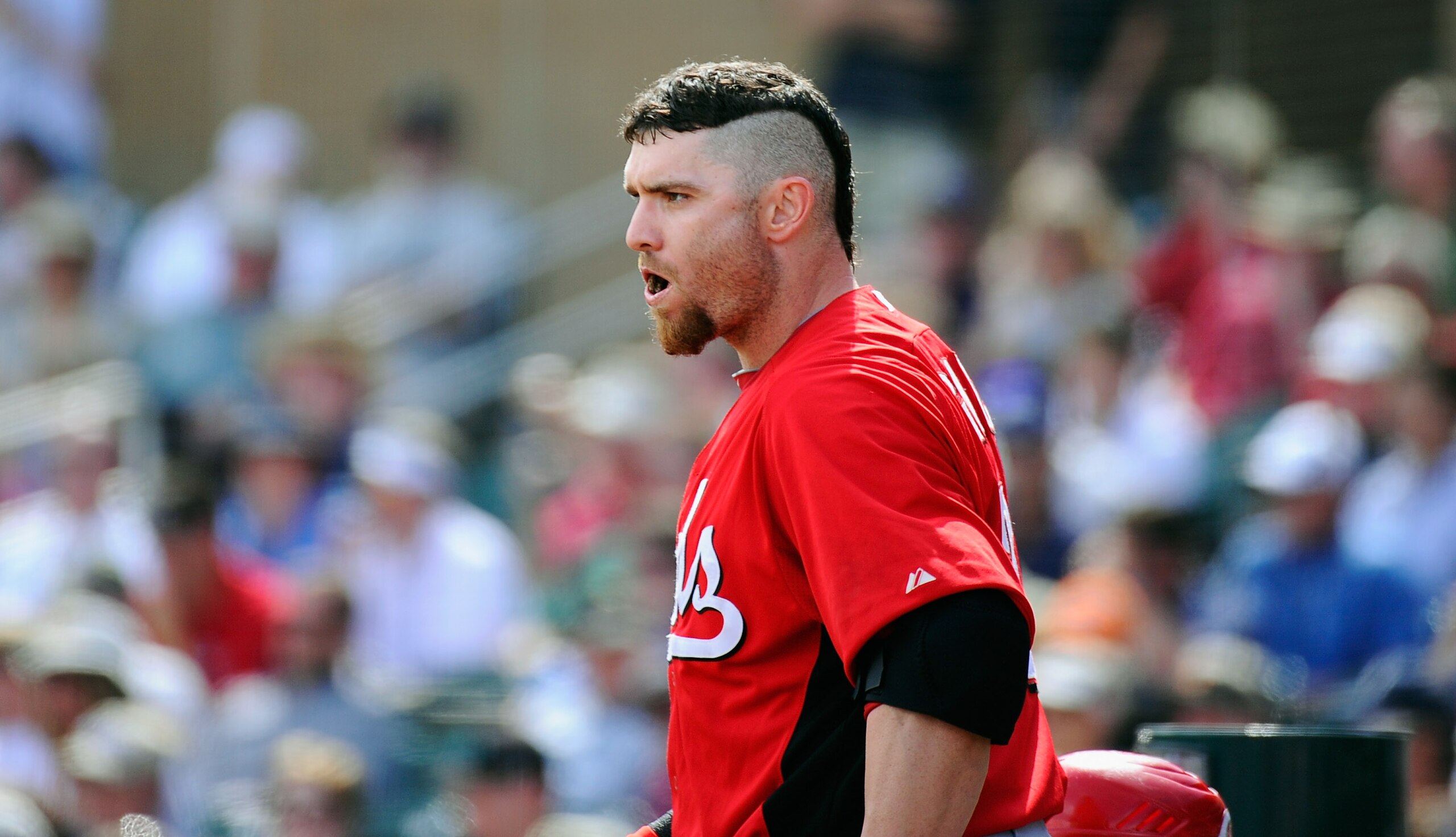 SCOTTSDALE, AZ - MARCH 14:  Johnny Gomes #31 of the Cincinnati Reds against the Colorodo Rockies during the spring training baseball game at Salt River Fields at Talking Stick on March 14, 2011 in Scottsdale, Arizona.  (Photo by Kevork Djansezian/Getty Im