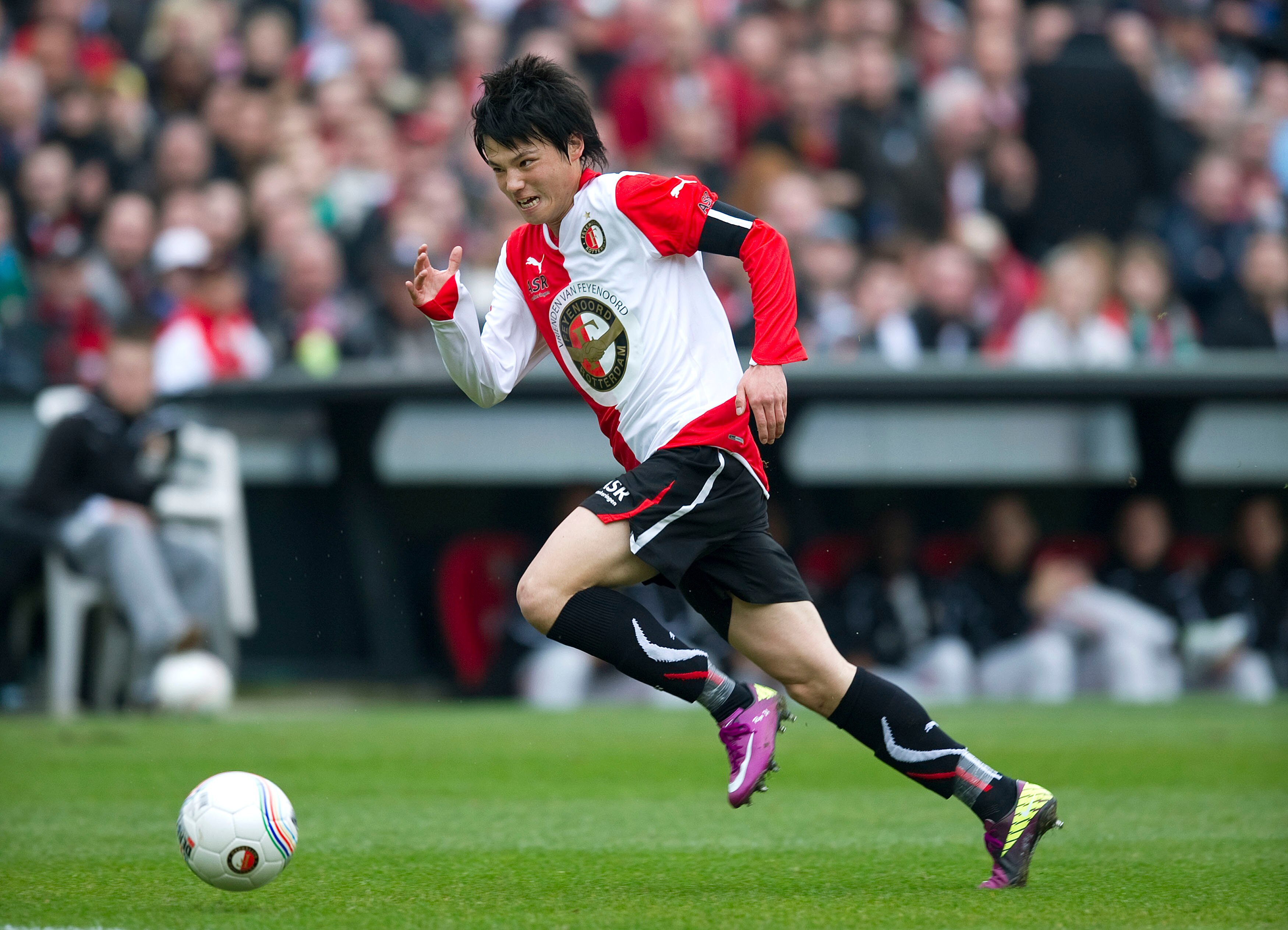 ROTTERDAM, NETHERLANDS - MARCH 13:  Ryo Miyaichi runs for the ball during the Eredivisie match between Feyenoord and NAC at the Kuip on March 13, 2011 in Rotterdam, Netherlands.  (Photo by Olaf Kraak/Getty Images)