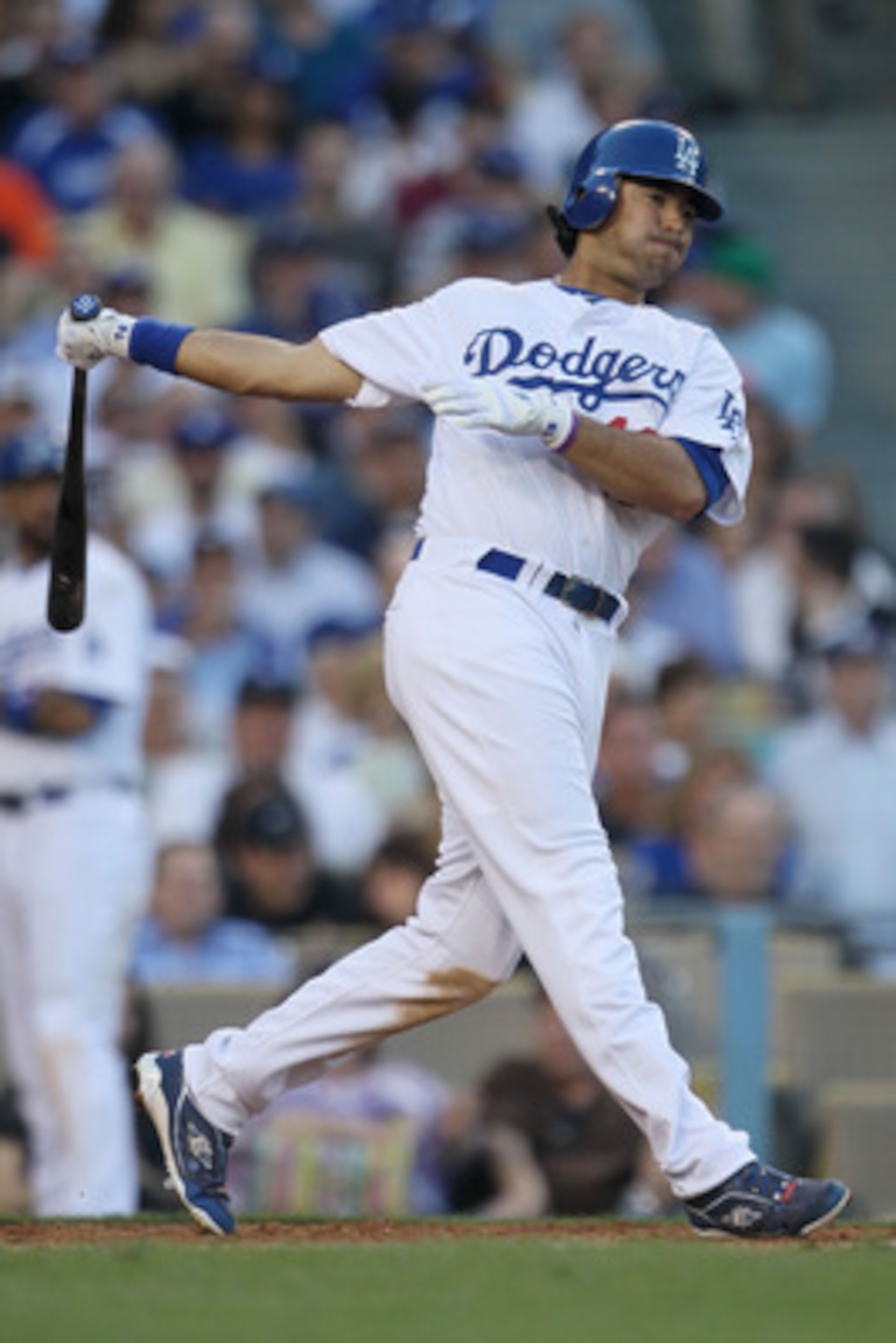 LOS ANGELES, CA - MARCH 31: Andre Ethier #16 of the Los Angeles Dodgers at bat against the San Francisco Giants on Opening Day at Dodger Stadium on March 31, 2011 in Los Angeles, California. (Photo by Jeff Gross/Getty Images) LOS ANGELES, CA - MARCH 31: Andre Ethier #16 of the Los Angeles Dodgers at bat against the San Francisco Giants on Opening Day at Dodger Stadium on March 31, 2011 in Los Angeles, California. (Photo by Jeff Gross/Getty Images)