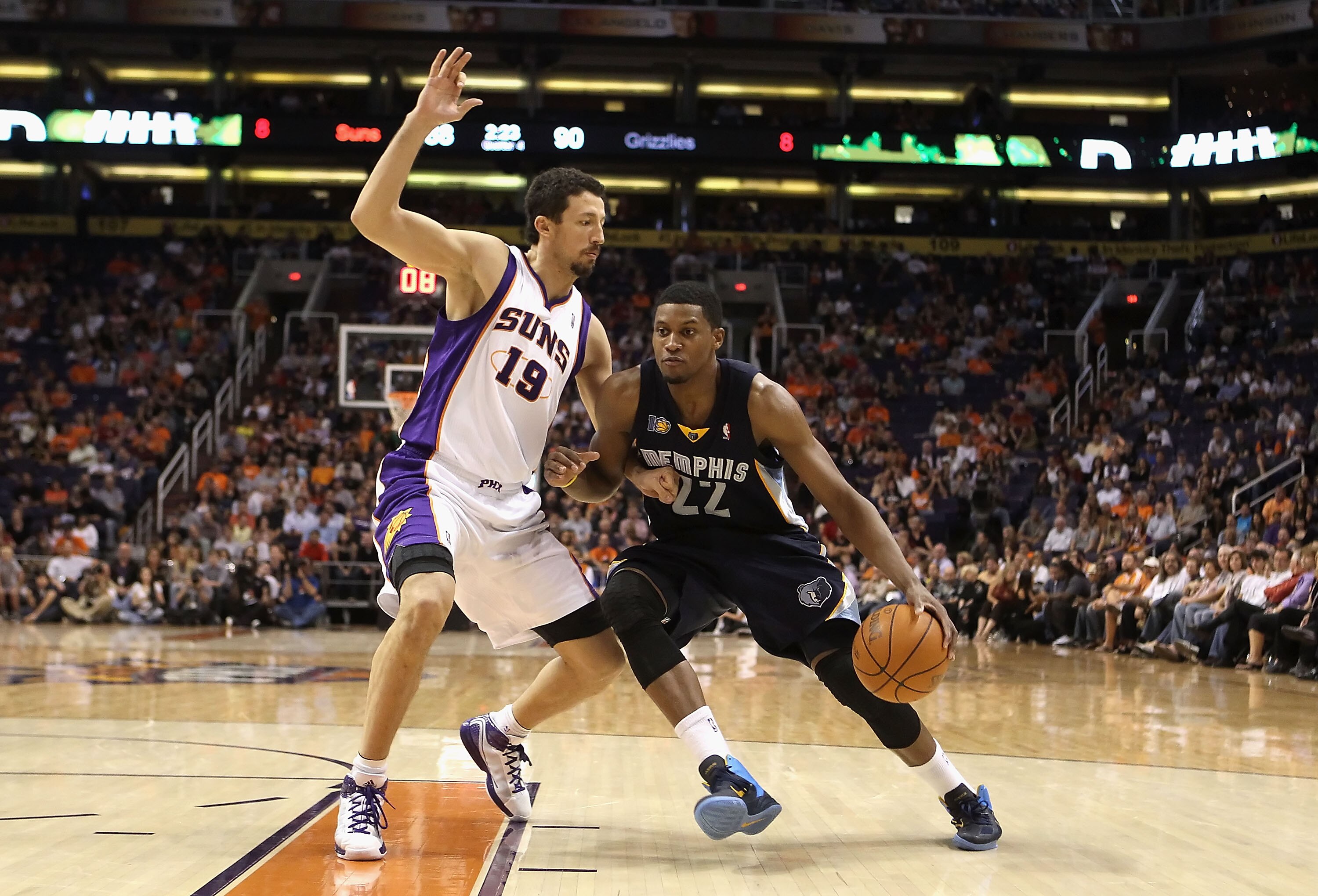 PHOENIX - NOVEMBER 05:  Rudy Gay #22 of the Memphis Grizzlies handles the ball during the NBA game against the Phoenix Suns at US Airways Center on November 5, 2010 in Phoenix, Arizona. NOTE TO USER: User expressly acknowledges and agrees that, by downloa