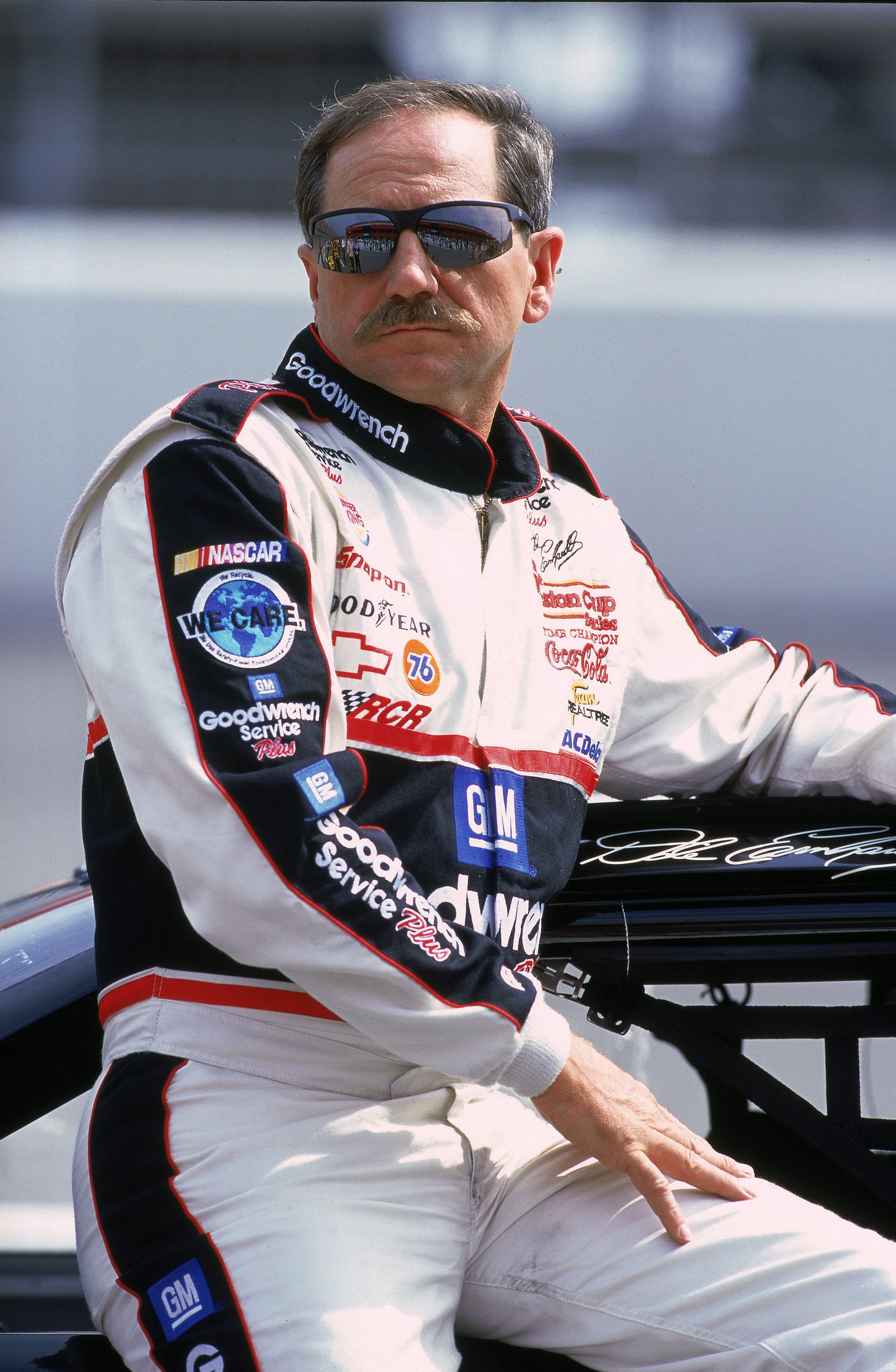 29 Apr 2000: Dale Earnhardt Sr. #3 relaxes while watching the action during the NAPA Auto Parts 500, Part of the NASCAR Winston Cup Series, at the California Speedway in Fontana, California. Mandatory Credit: Donald Miralle /Allsport 29 Apr 2000: Dale Earnhardt Sr. #3 relaxes while watching the action during the NAPA Auto Parts 500, Part of the NASCAR Winston Cup Series, at the California Speedway in Fontana, California. Mandatory Credit: Donald Miralle /Allsport