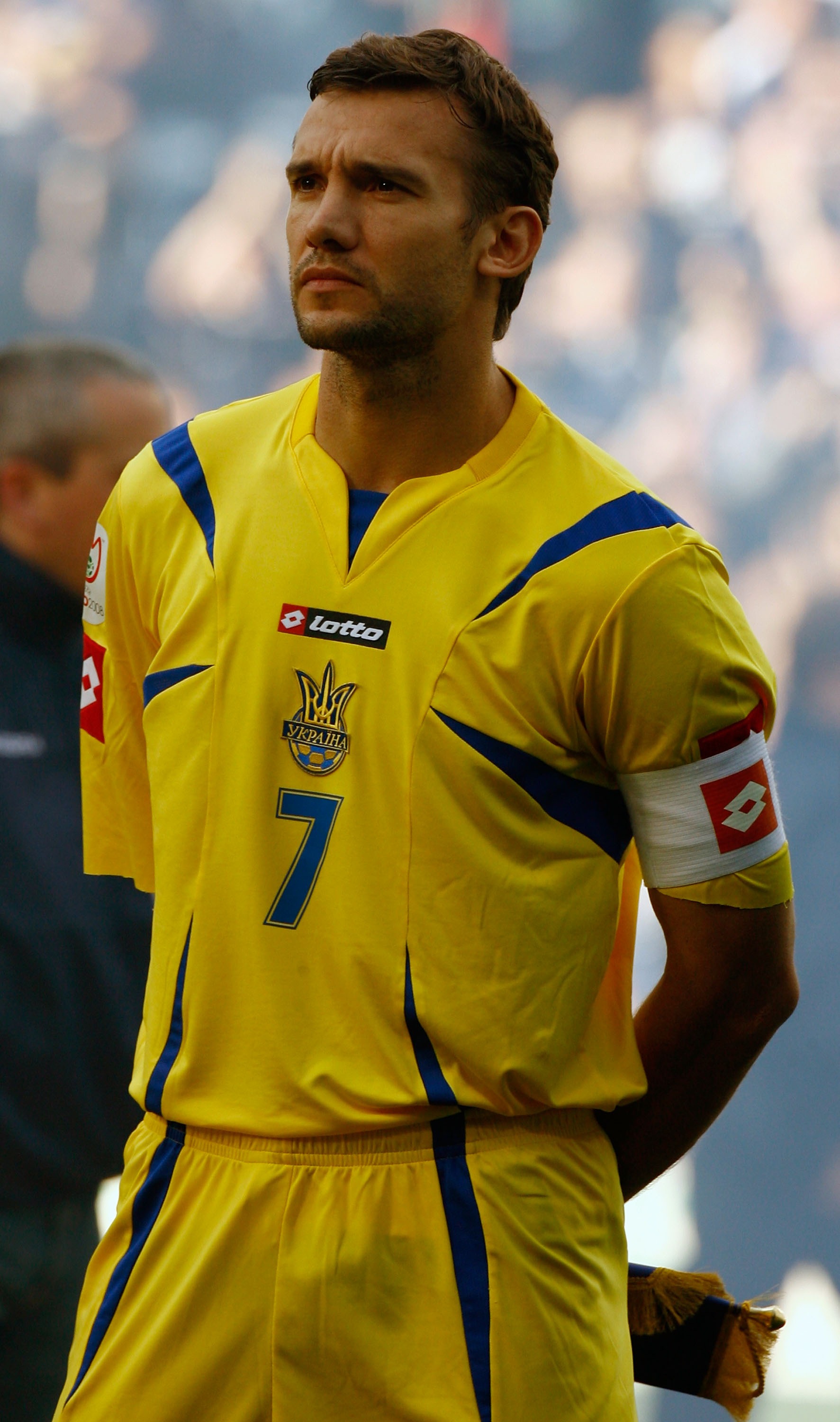 GLASGOW, UNITED KINGDOM - OCTOBER 13: Andriy Shevchenko of the Ukraine before the Euro 2008 Group B qualifying match between Scotland and Ukraine at Hampden Park on October 13, 2007 in Glasgow, Scotland  (Photo by Jeff J Mitchell/Getty Images)