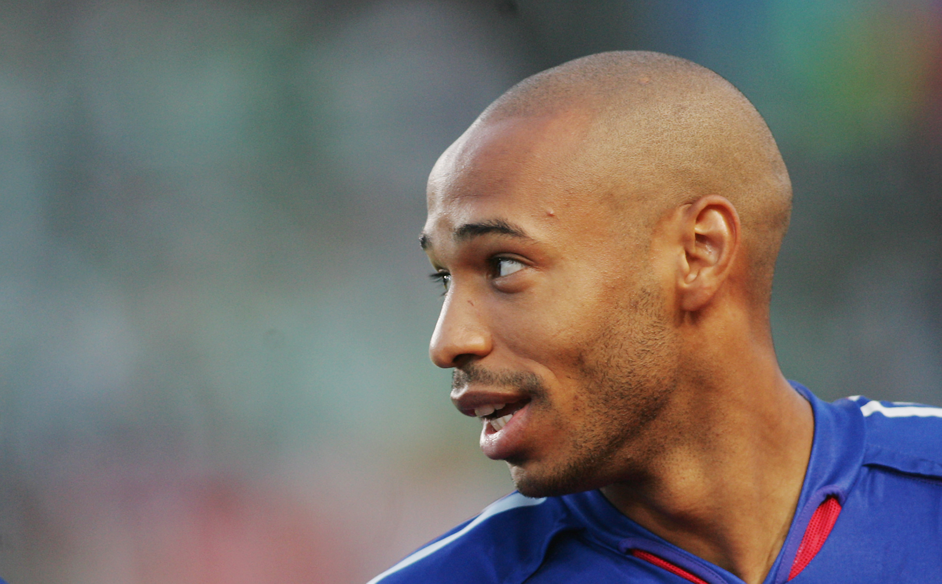 DUBLIN, IRELAND-SEPTEMBER 7:  A portrait of Thierry Henry of France prior to the FIFA World Cup 2006 Qualifying Match between Ireland and France at Lansdowne Road on September 7, 2005 in Dublin, Ireland (Photo by Stu Forster/Getty Images)