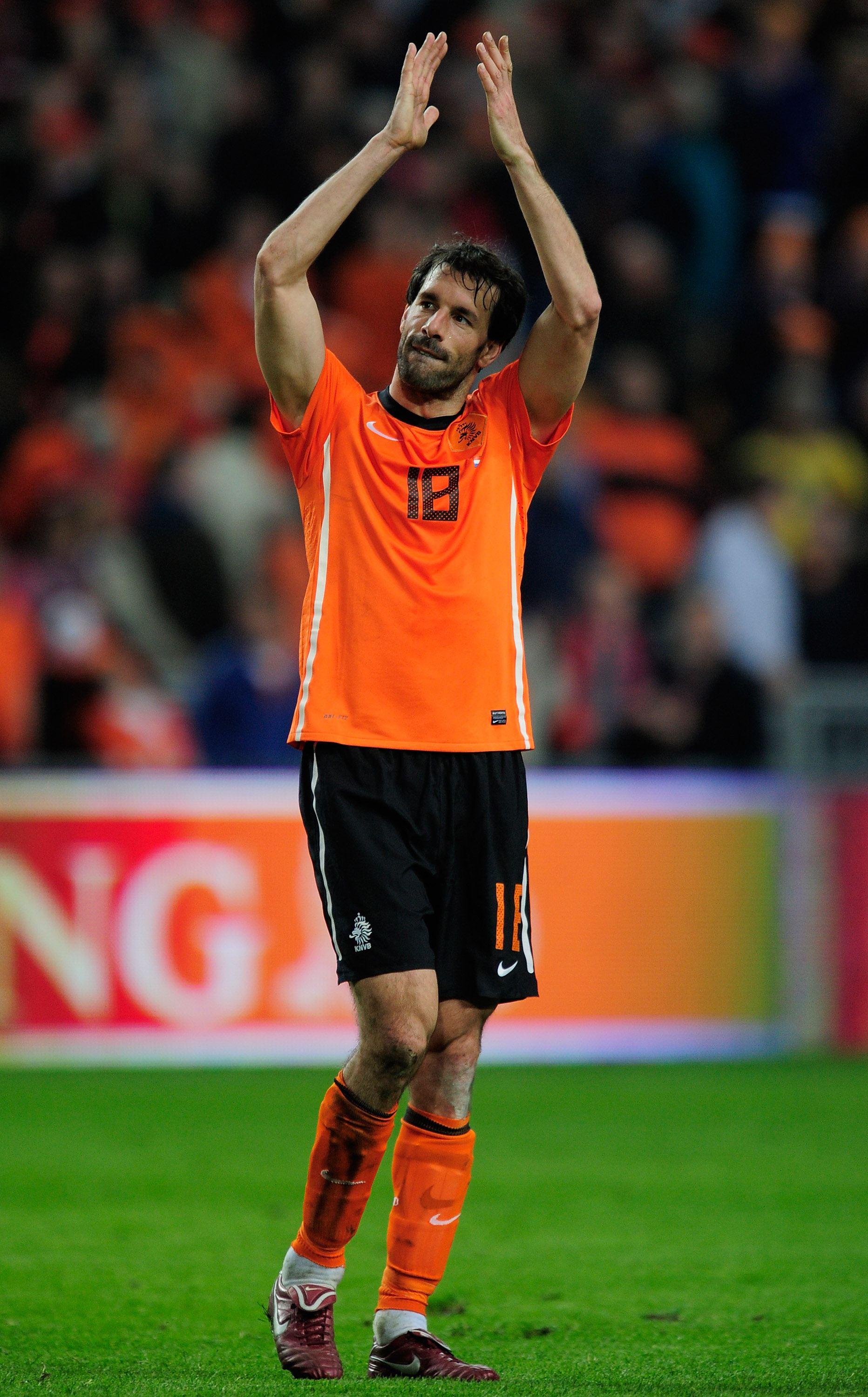 AMSTERDAM, NETHERLANDS - MARCH 29:  Ruud van Nistelrooy of the Netherlands looks on during the Group E, EURO 2012 Qualifier between Netherlands and Hungary at the Amsterdam Arena on March 29, 2011 in Amsterdam, Netherlands.  (Photo by Jamie McDonald/Getty