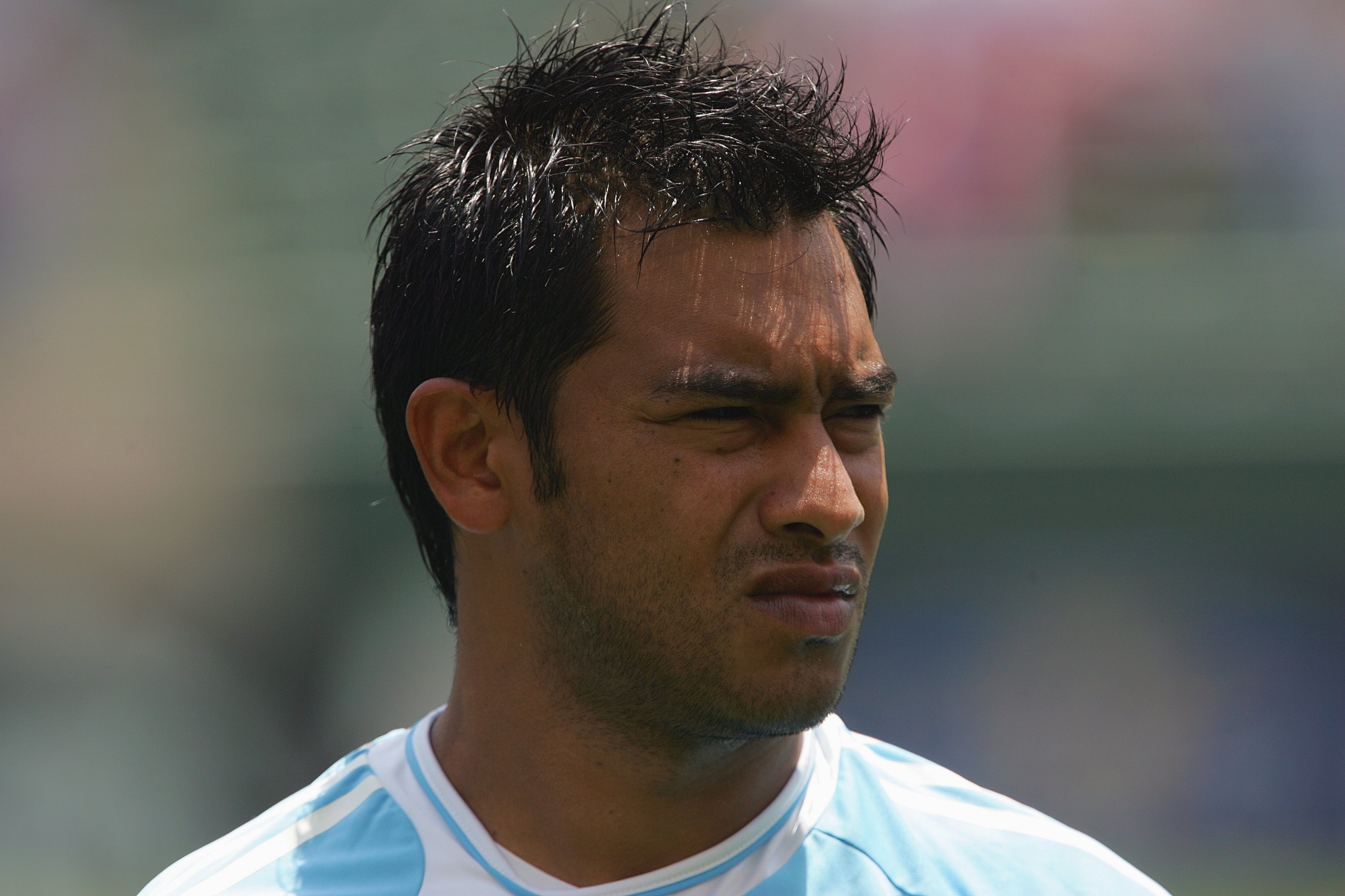 CARSON, CA - JUNE 9:  Carlos Ruiz #20 of Guatemala looks on prior to their CONCACAF Gold Cup first round match against El Salvador on June 9, 2007 at the Home Depot Center in Carson, California. Guatemala defeated El Salvador 1-0. (Photo by Stephen Dunn/G