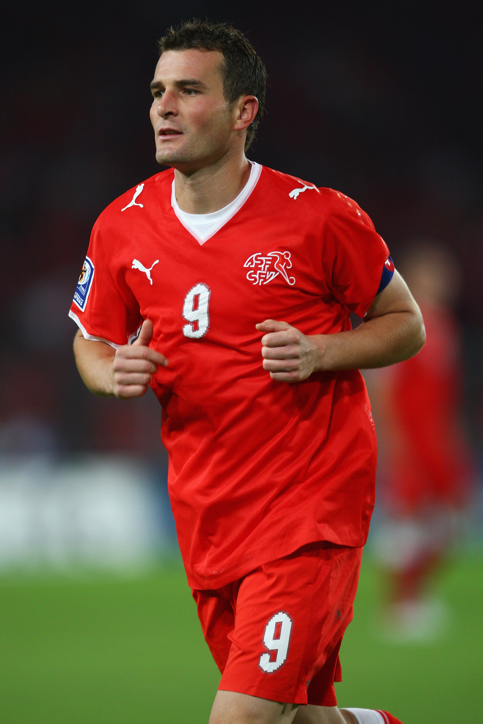BASLE, SWITZERLAND - SEPTEMBER 05:  Alexander Frei of Switzerland during the FIFA 2010 World Cup Qualifying Group 2 match between Switzerland and Greece at the St.Jakob-Park Stadium on September 5, 2009 in Basle, Switzerland.  (Photo by Michael Steele/Get