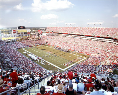 Raymond James Stadium, Home to the Tampa Bay Buccaneers  The Big  Sombrero in background!