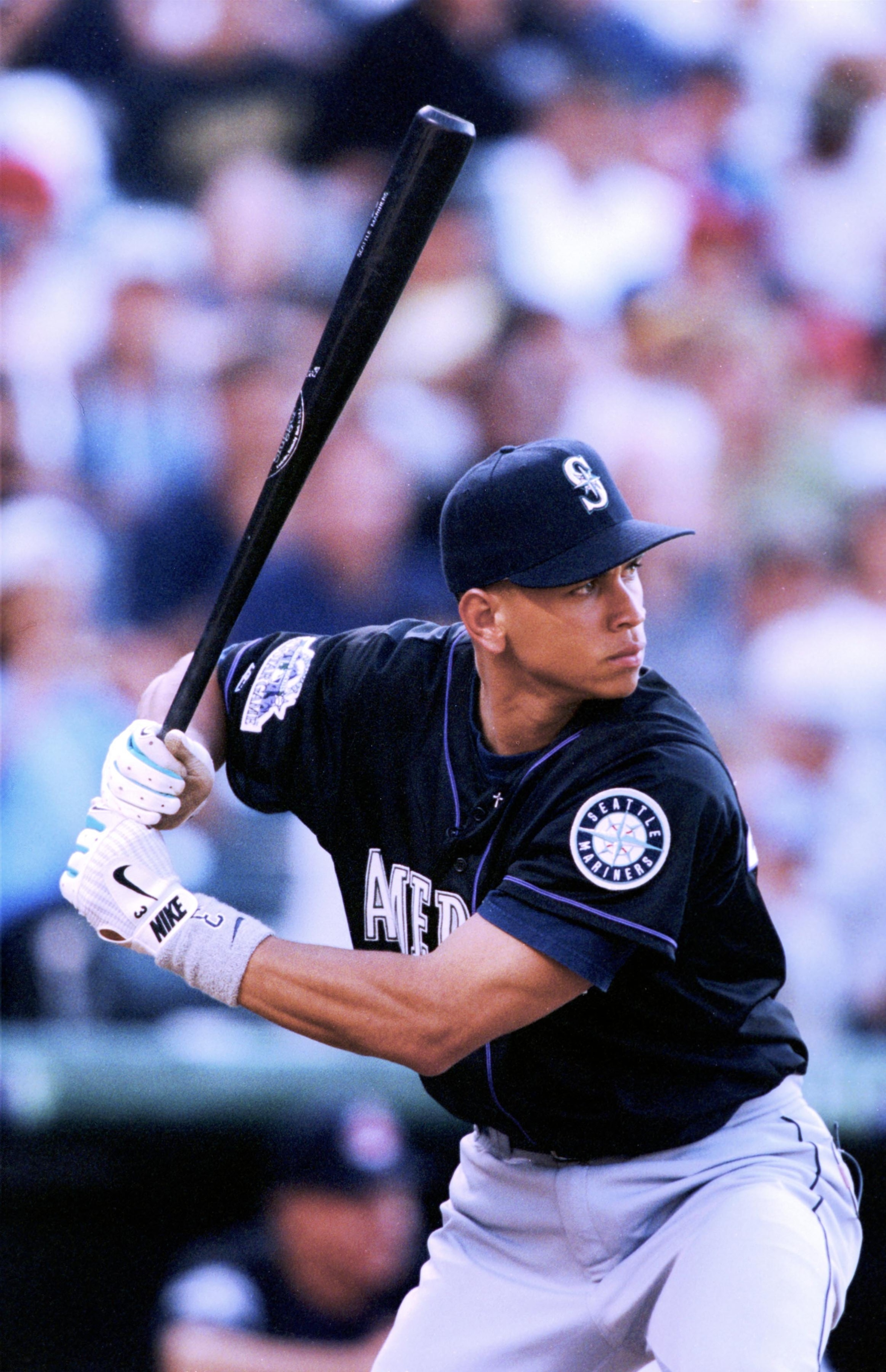 DENVER - JULY 6: Alex Rodriguez #3 of the American League and Seattle Mariners bats during the 1998 MLB All-Star Game Home Run Derby at Coors Field on July 6, 1998 in Denver, Colorado. (Photo by Brian Bahr/Getty Images) DENVER - JULY 6: Alex Rodriguez #3 of the American League and Seattle Mariners bats during the 1998 MLB All-Star Game Home Run Derby at Coors Field on July 6, 1998 in Denver, Colorado. (Photo by Brian Bahr/Getty Images)