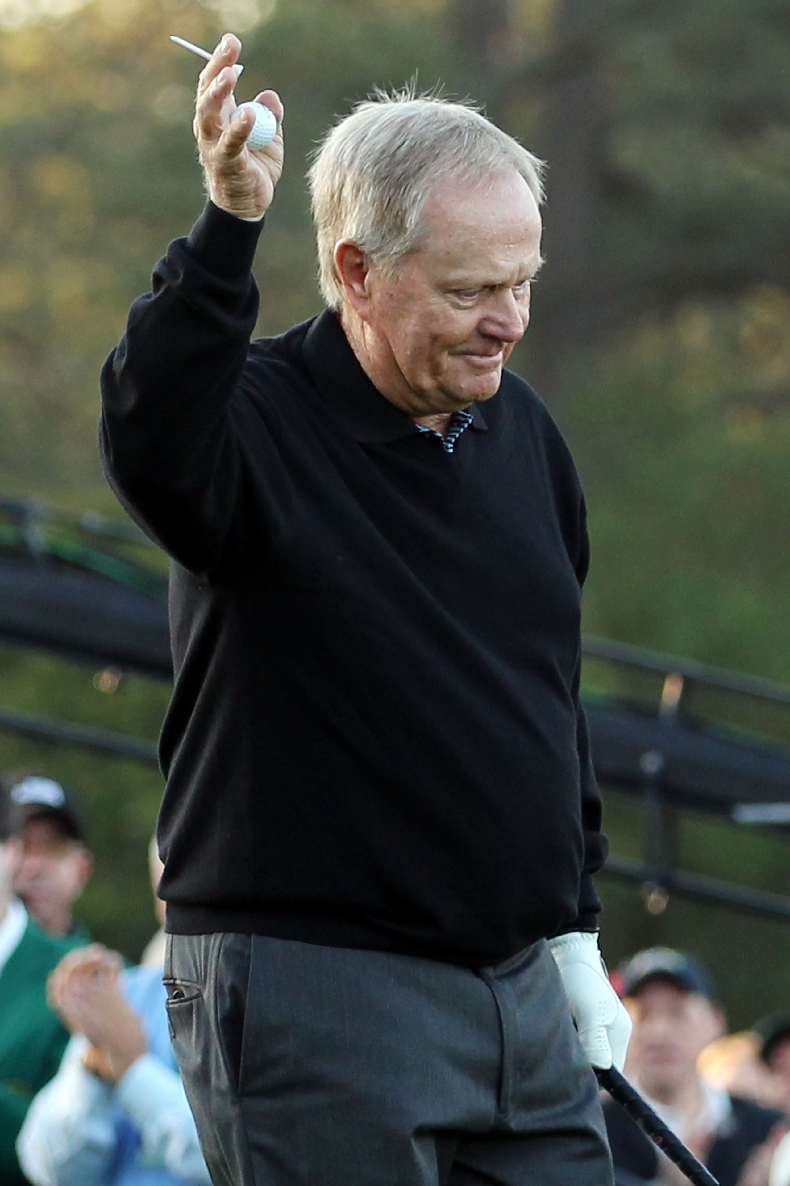 AUGUSTA, GA - APRIL 07: Jack Nicklaus waves to the gallery prior to start the first round of the 2011 Masters Tournament at Augusta National Golf Club on April 7, 2011 in Augusta, Georgia. (Photo by Andrew Redington/Getty Images) AUGUSTA, GA - APRIL 07: Jack Nicklaus waves to the gallery prior to start the first round of the 2011 Masters Tournament at Augusta National Golf Club on April 7, 2011 in Augusta, Georgia. (Photo by Andrew Redington/Getty Images)