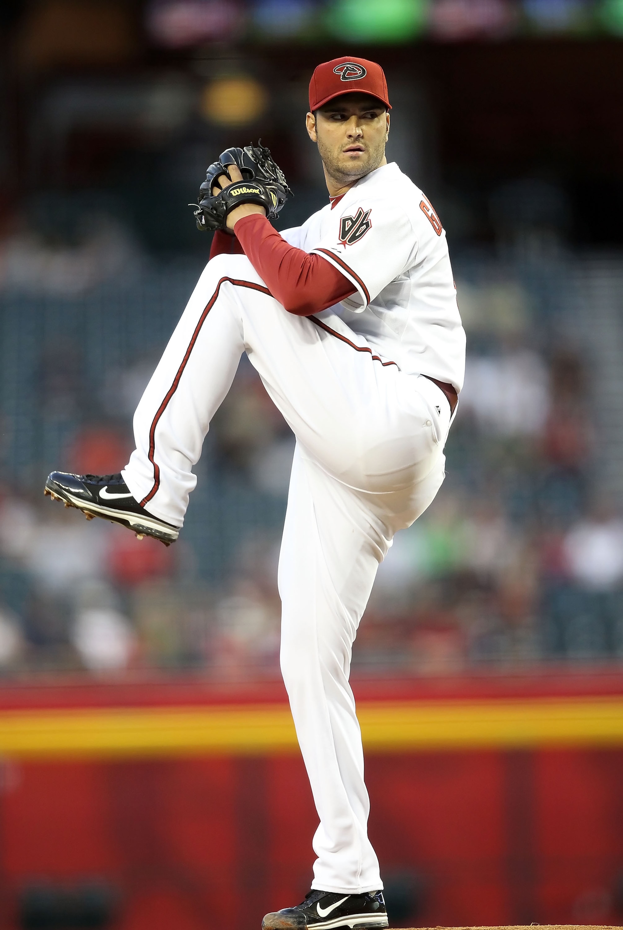 PHOENIX, AZ - APRIL 12:  Starting pitcher Armando Galarraga #56 of the Arizona Diamondbacks pitches against the St. Louis Cardinals during the Major League Baseball game at Chase Field on April 12, 2011 in Phoenix, Arizona.  The Diamondbacks defeated the