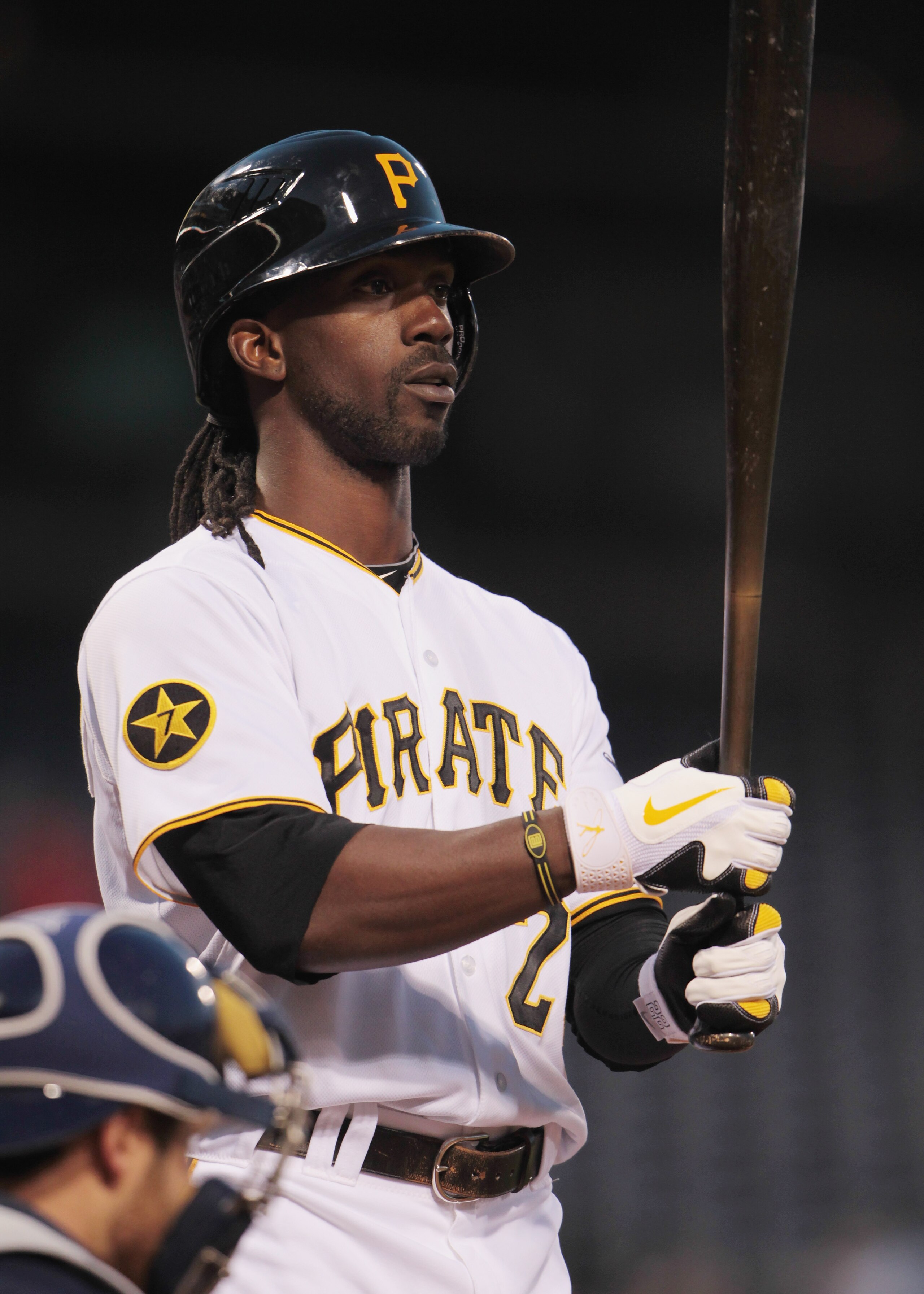 PITTSBURGH, PA - APRIL 13:  Andrew McCutchen#22 of the Pittsburgh Pirates steps to the plate during their game against the Milwaukee Brewers at PNC Park on April 13, 2011 in Pittsburgh, Pennsylvania.  (Photo by Scott Halleran/Getty Images)