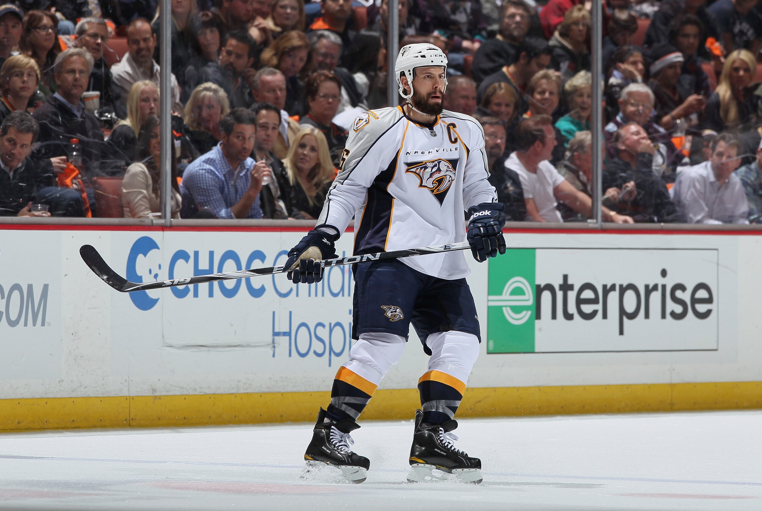 ANAHEIM, CA - APRIL 13: Shea Weber #6 of the Nashville Predators skates against the Anaheim Ducks in Game One of the Western Conference Quarterfinals during the 2011 NHL Stanley Cup Playoffs at Honda Center on April 13, 2011 in Anaheim, California. The P ANAHEIM, CA - APRIL 13: Shea Weber #6 of the Nashville Predators skates against the Anaheim Ducks in Game One of the Western Conference Quarterfinals during the 2011 NHL Stanley Cup Playoffs at Honda Center on April 13, 2011 in Anaheim, California. The P