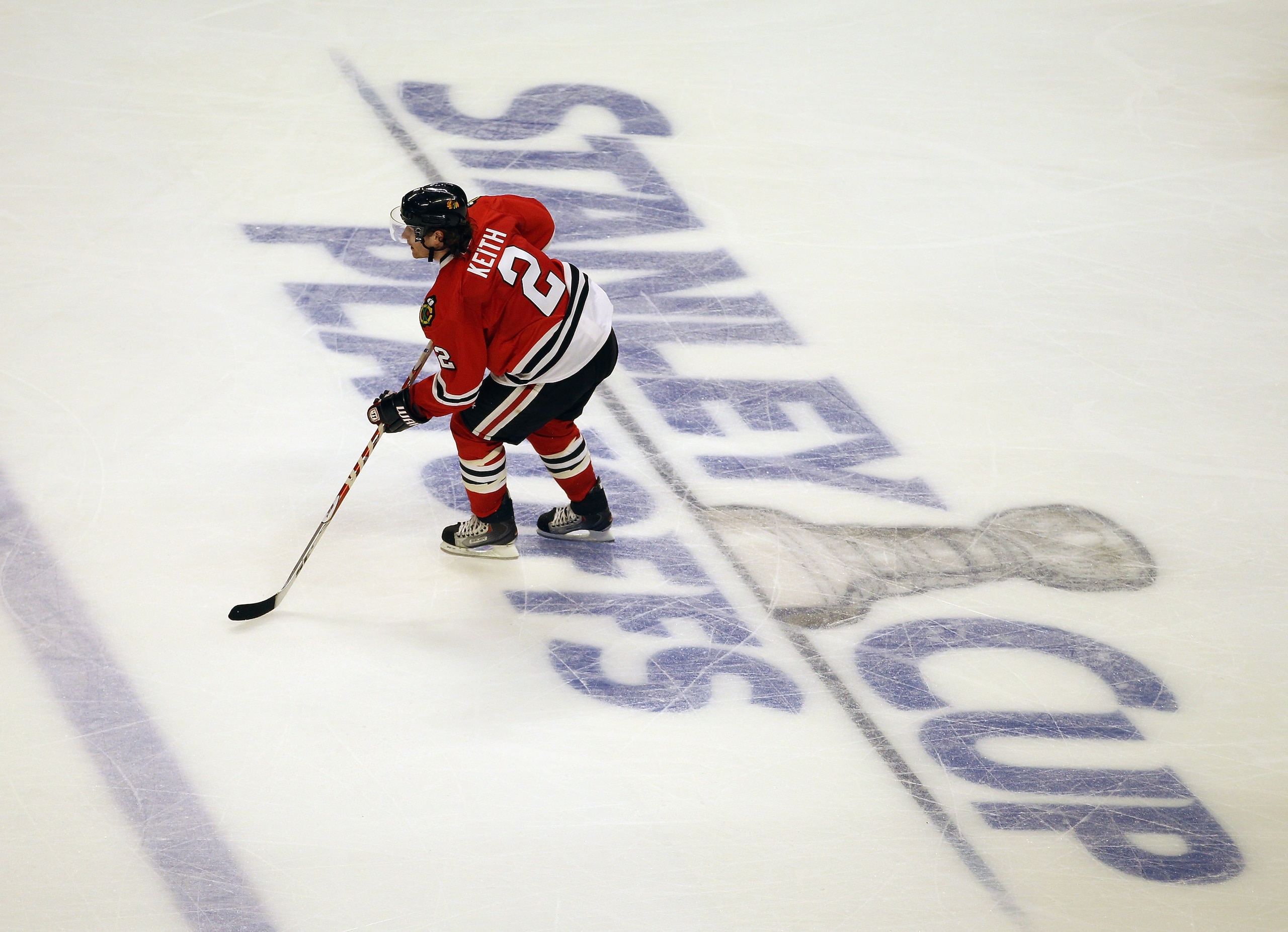 CHICAGO, IL - APRIL 17: Duncan Keith #2 of the Chicago Blackhawks skates up the ice against the Vancouver Canucks in Game Three of the Western Conference Quarterfinals during the 2011 NHL Stanley Cup Playoffs at the United Center on April 17, 2011 in Chic CHICAGO, IL - APRIL 17: Duncan Keith #2 of the Chicago Blackhawks skates up the ice against the Vancouver Canucks in Game Three of the Western Conference Quarterfinals during the 2011 NHL Stanley Cup Playoffs at the United Center on April 17, 2011 in Chic