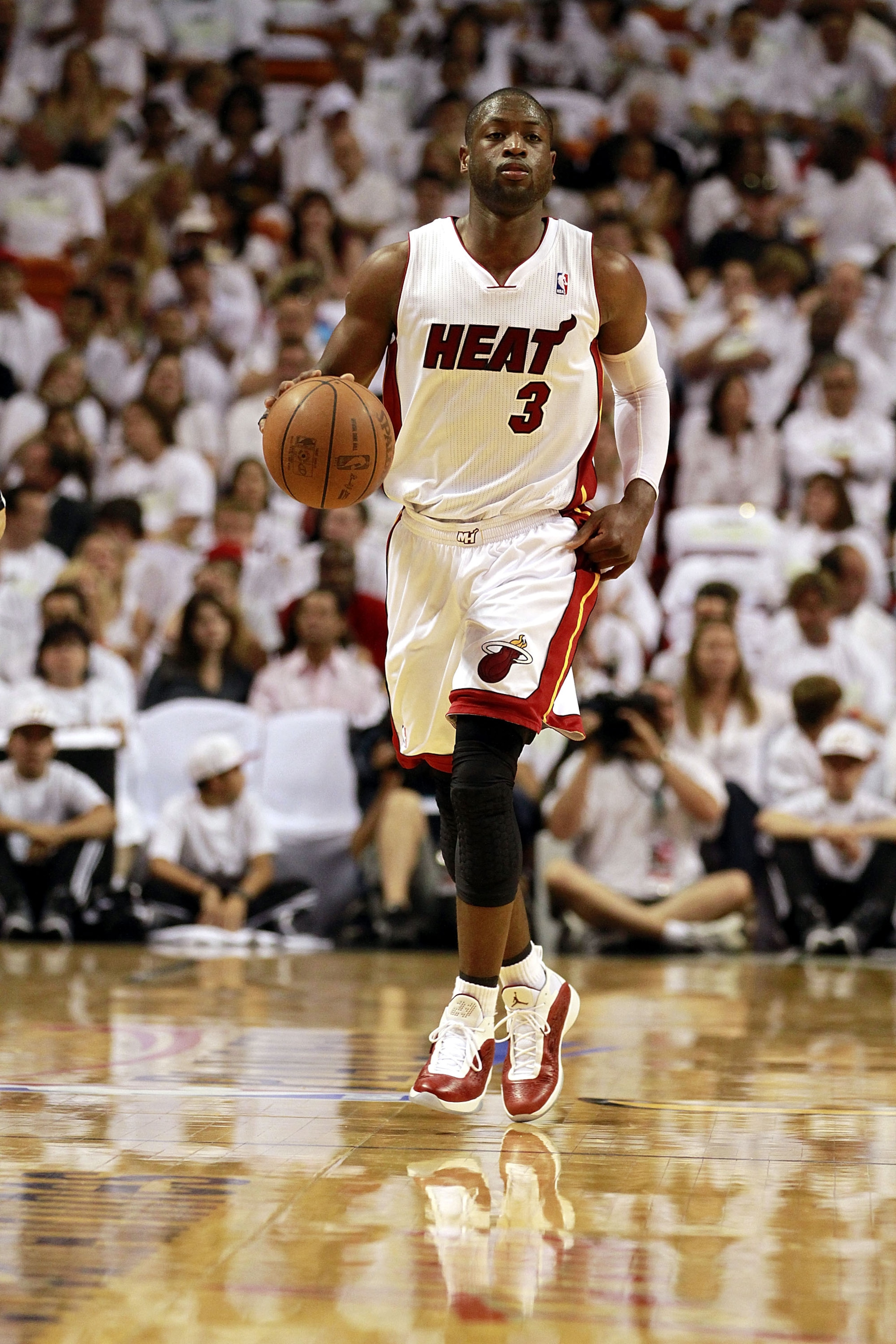 MIAMI, FL - APRIL 16:  Guard Dwyane Wade #3 of the Miami Heat plays against the Philadelphia 76ers at the American Airlines Arena in Game One of the Eastern Conference Quarterfinals in the 2011 NBA Playoffs on April 16, 2011 in Miami, Florida. The Heat de