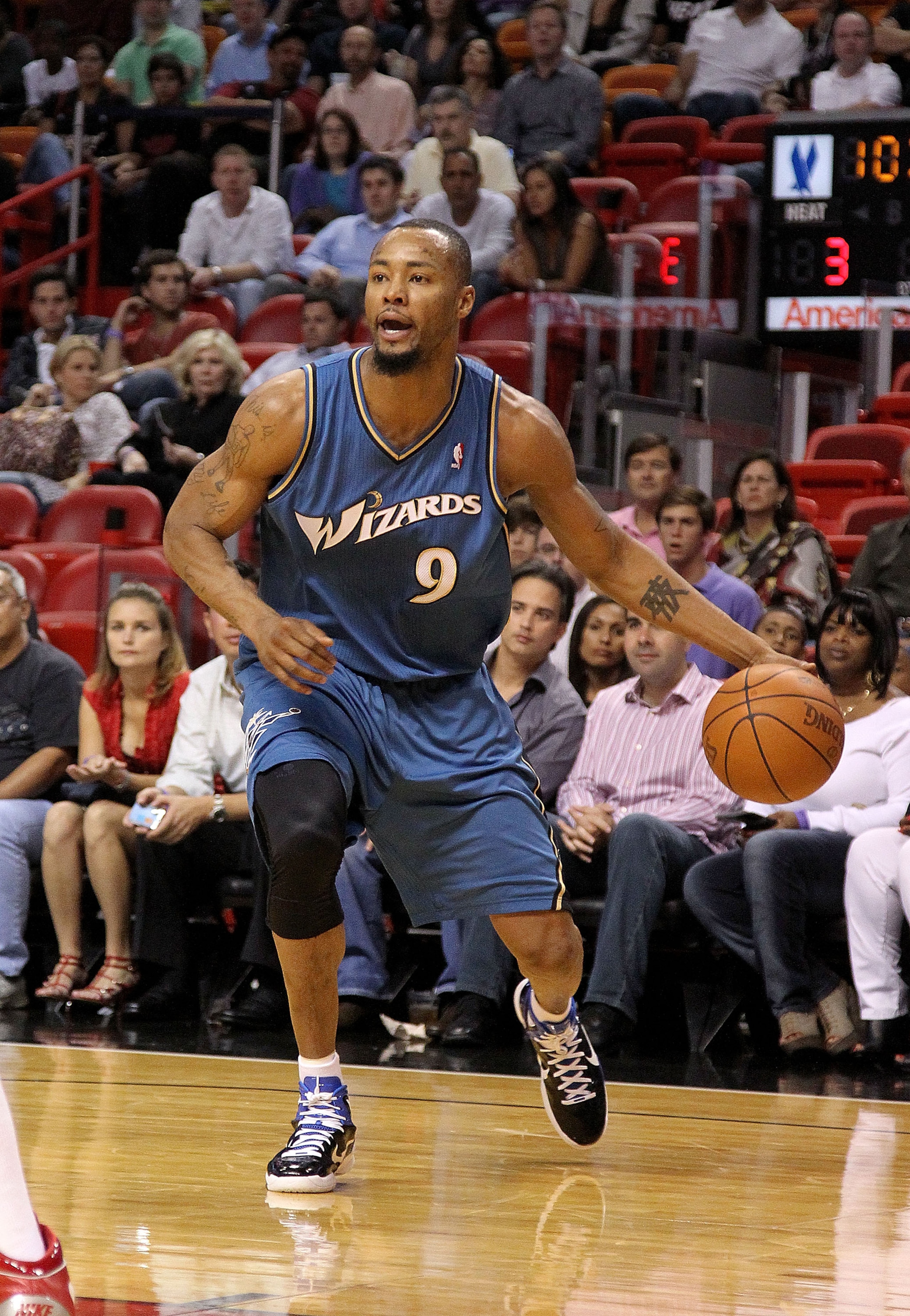 MIAMI, FL - FEBRUARY 25: Rashard Lewis #9 of the Washington Wizards handles the ball against the Miami Heat at American Airlines Arena on February 25, 2011 in Miami, Florida. NOTE TO USER: User expressly acknowledges and agrees that, by downloading and MIAMI, FL - FEBRUARY 25: Rashard Lewis #9 of the Washington Wizards handles the ball against the Miami Heat at American Airlines Arena on February 25, 2011 in Miami, Florida. NOTE TO USER: User expressly acknowledges and agrees that, by downloading and