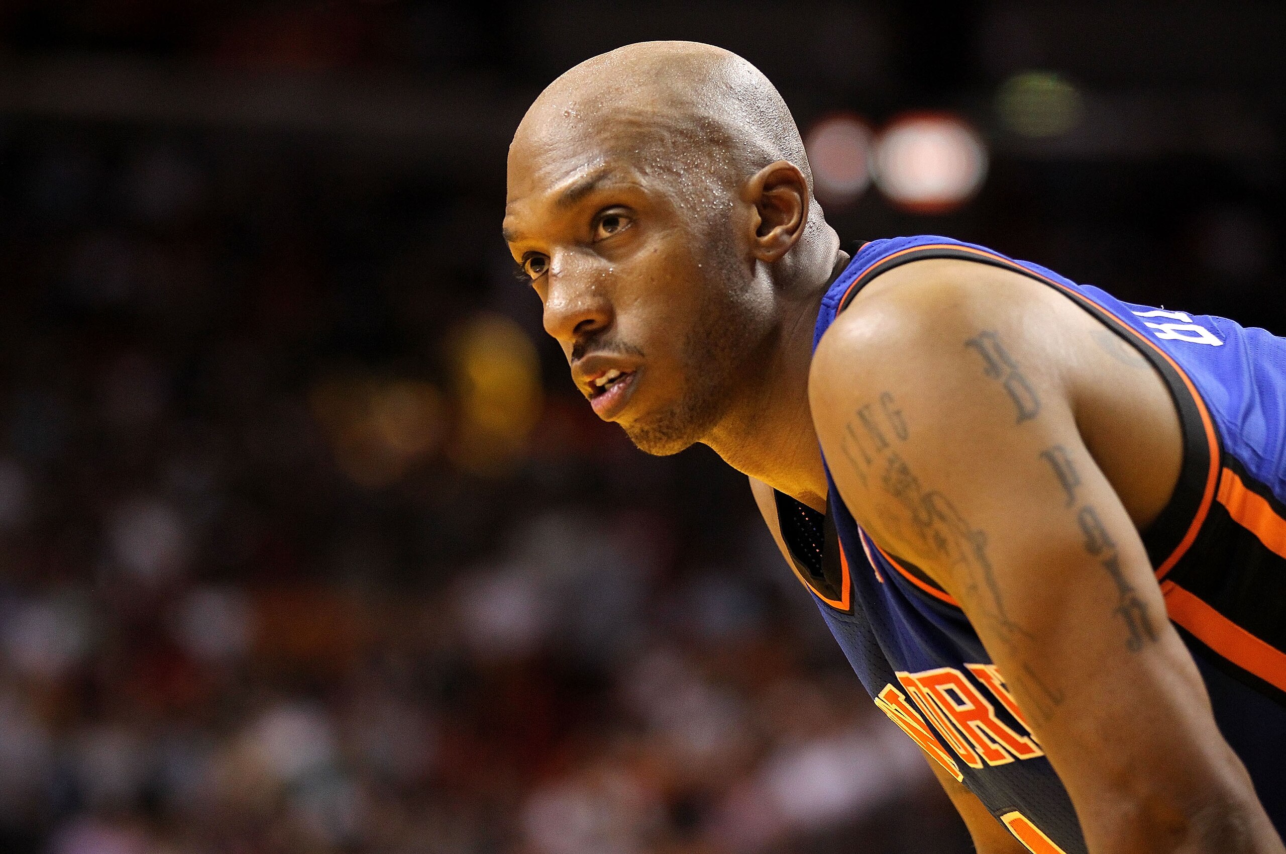 MIAMI, FL - FEBRUARY 27: Chauncey Billups #4 of the New York Knicks stands on the court during a game against the Miami Heat at American Airlines Arena on February 27, 2011 in Miami, Florida. NOTE TO USER: User expressly acknowledges and agrees that, by MIAMI, FL - FEBRUARY 27: Chauncey Billups #4 of the New York Knicks stands on the court during a game against the Miami Heat at American Airlines Arena on February 27, 2011 in Miami, Florida. NOTE TO USER: User expressly acknowledges and agrees that, by