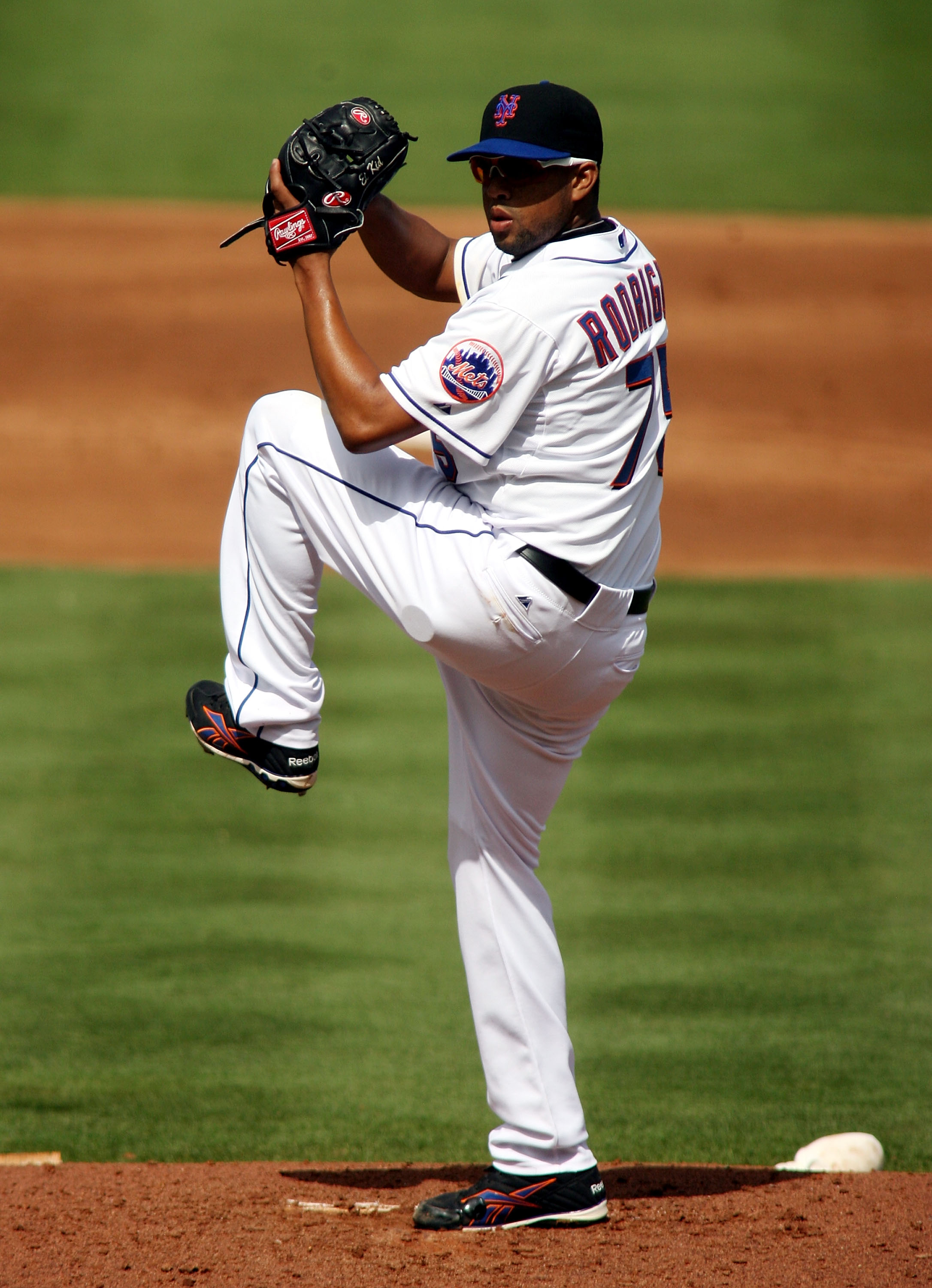 PORT ST. LUCIE, FL - MARCH 03: Pitcher Francisco Rodriguez #75 of the New York Mets throws against the St. Louis Cardinals at Digital Domain Park on March 3, 2011 in Port St. Lucie, Florida.  (Photo by Marc Serota/Getty Images)