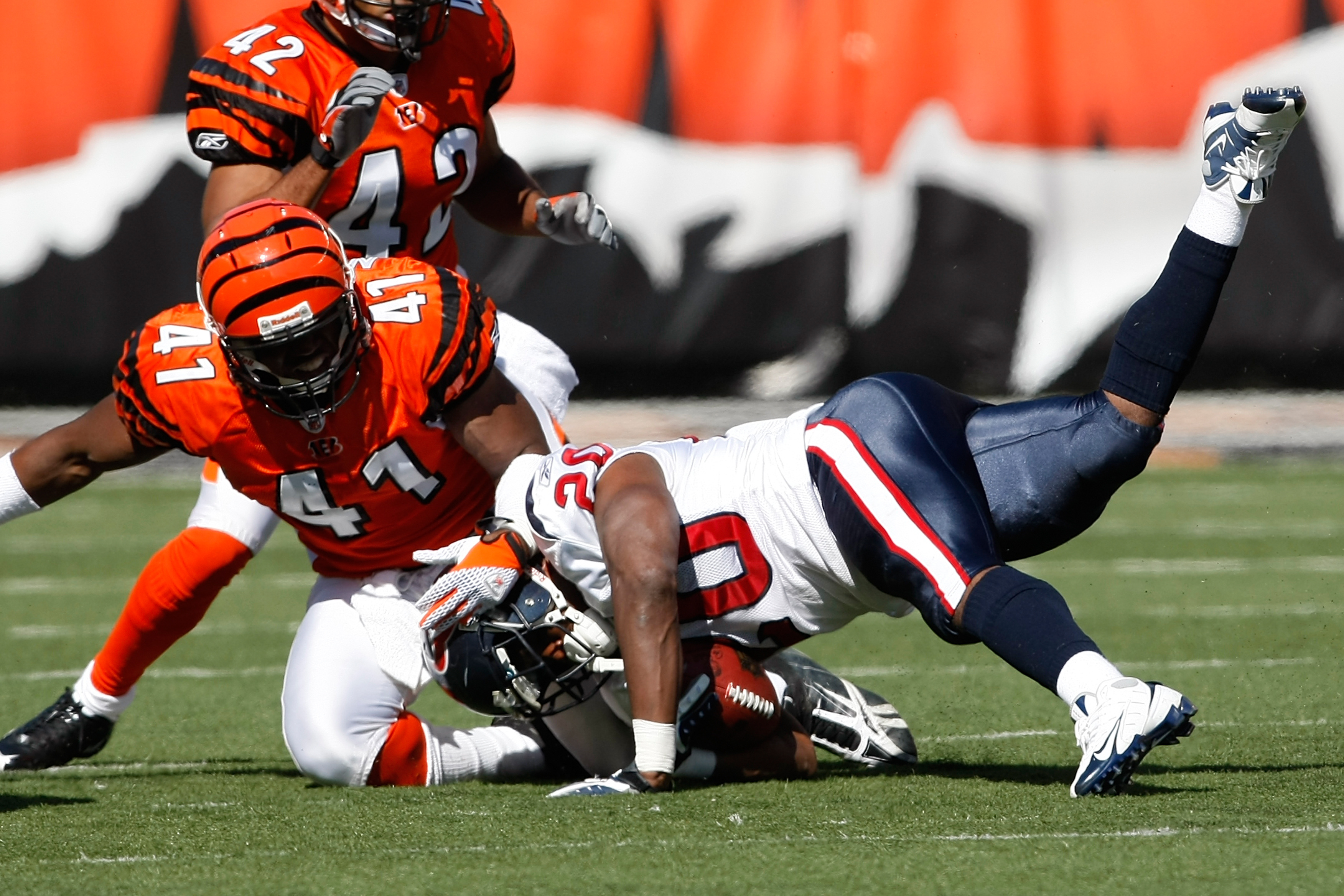 Defensive back Chinedum Ndukwe of the Cincinnati Bengals watches