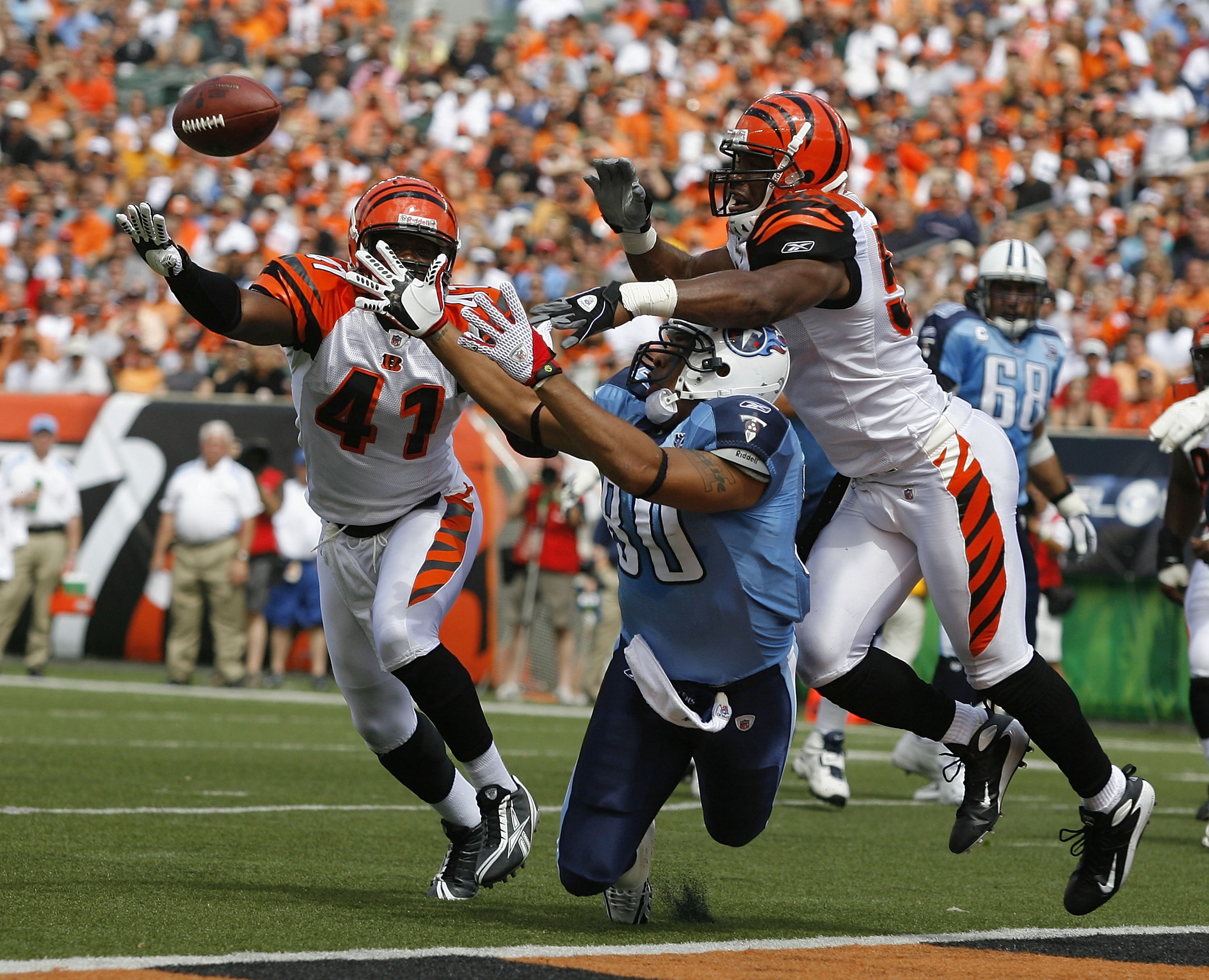 Defensive back Chinedum Ndukwe of the Cincinnati Bengals watches