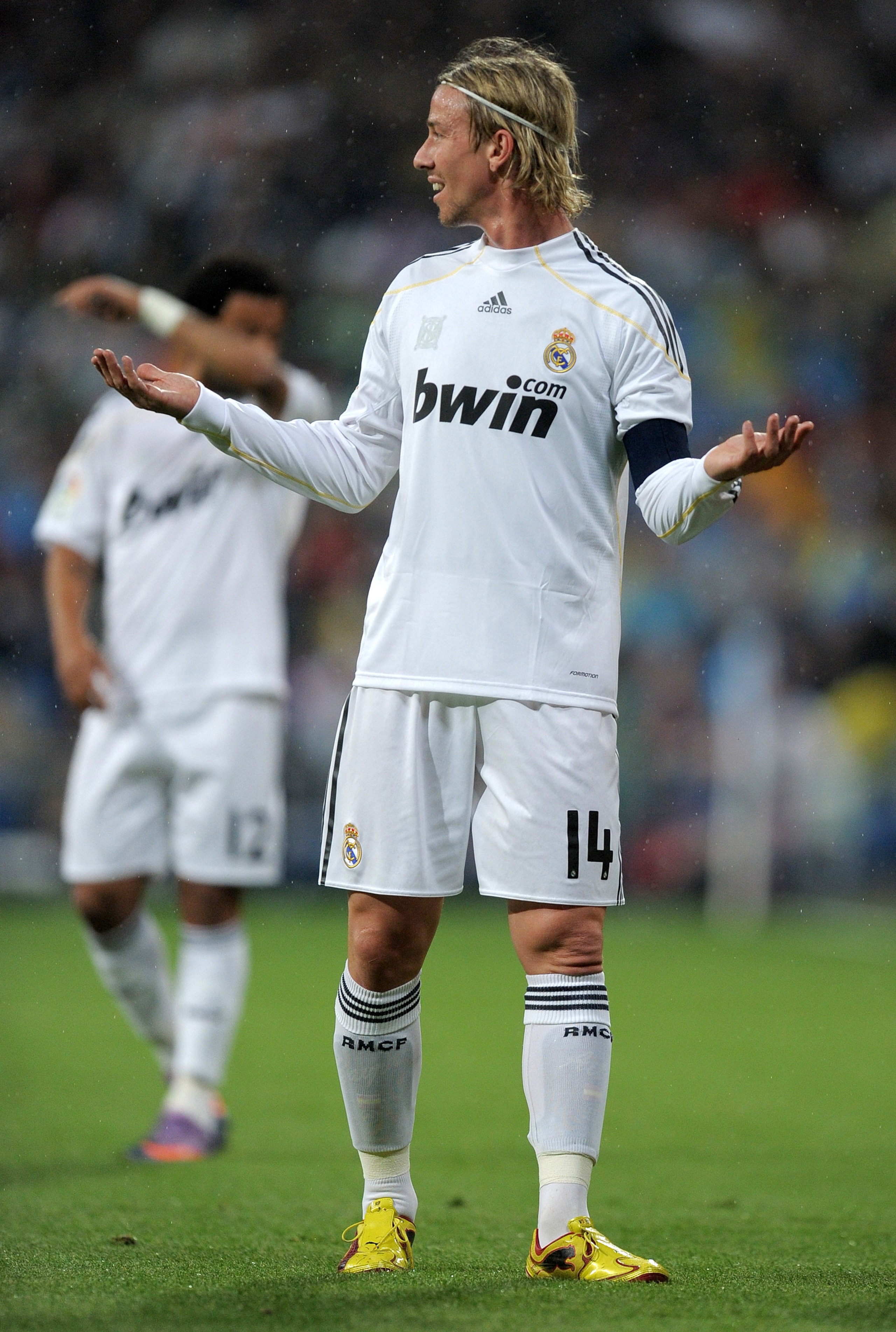 MADRID, SPAIN - MAY 08: Jose Maria Gutierrez of Real Madrid reacts during the La Liga match between Real Madrid and Athletic Bilbao at the Estadio Santiago Bernabeu on May 8, 2010 in Madrid, Spain. Real Madrid won the match 5-1. (Photo by Jasper Juinen/ MADRID, SPAIN - MAY 08: Jose Maria Gutierrez of Real Madrid reacts during the La Liga match between Real Madrid and Athletic Bilbao at the Estadio Santiago Bernabeu on May 8, 2010 in Madrid, Spain. Real Madrid won the match 5-1. (Photo by Jasper Juinen/