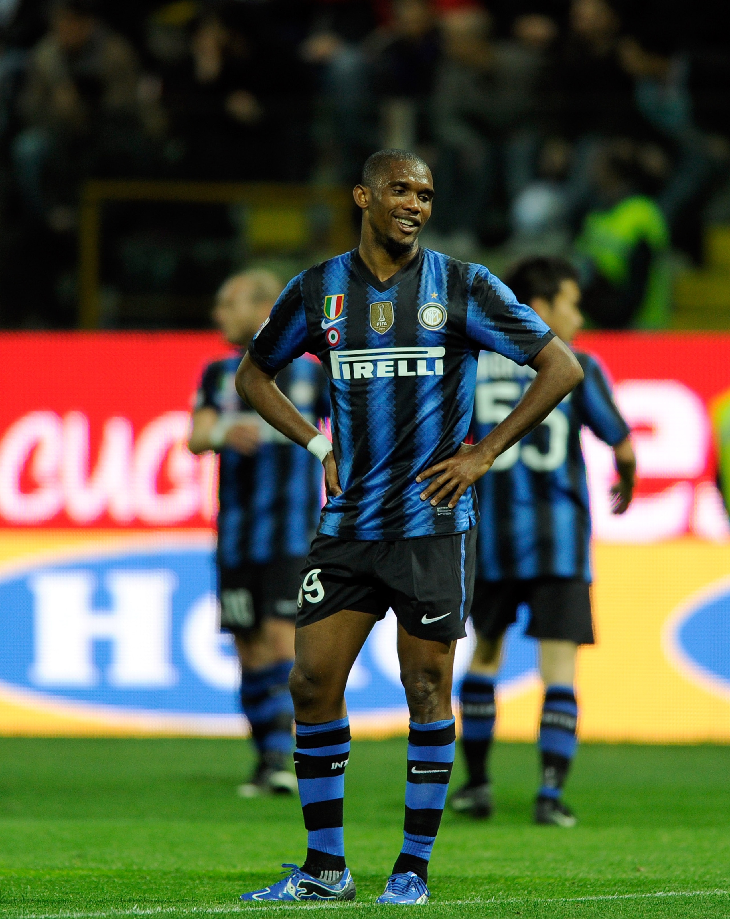 PARMA, ITALY - APRIL 16: Samuel Eto'o of Inter Milan dejected during the Serie A match between Parma FC and FC Internazionale Milano at Stadio Ennio Tardini on April 16, 2011 in Parma, Italy. (Photo by Claudio Villa/Getty Images) PARMA, ITALY - APRIL 16: Samuel Eto'o of Inter Milan dejected during the Serie A match between Parma FC and FC Internazionale Milano at Stadio Ennio Tardini on April 16, 2011 in Parma, Italy. (Photo by Claudio Villa/Getty Images)