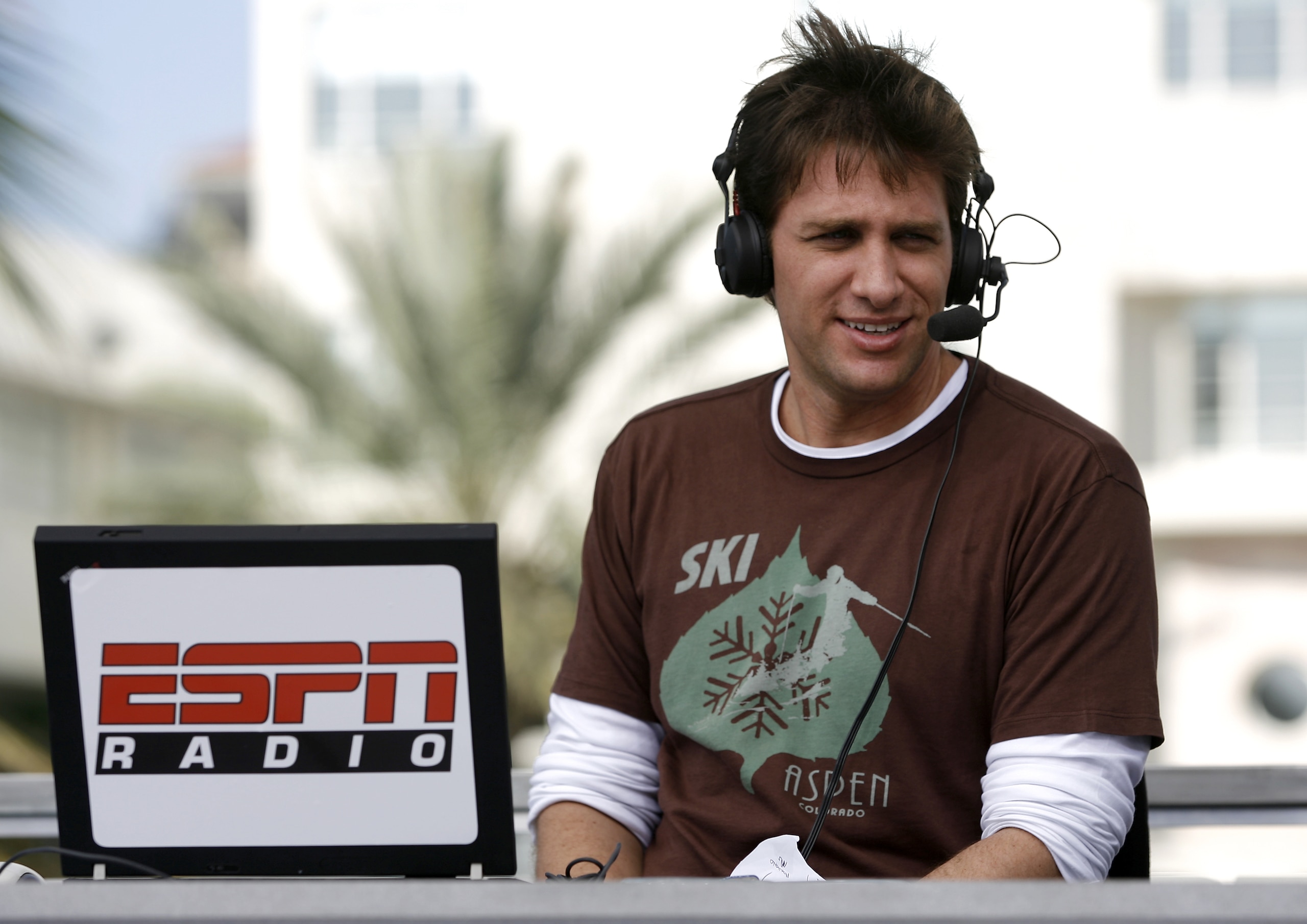 Mike Greenberg during his ESPN Radio , Mike & Mike in the Morning, broadcast on the ESPN set in Miami, Florida on February 1, 2007. (Photo by Allen Kee/Getty Images) *** Local Caption *** Mike Greenberg during his ESPN Radio , Mike & Mike in the Morning, broadcast on the ESPN set in Miami, Florida on February 1, 2007. (Photo by Allen Kee/Getty Images) *** Local Caption ***