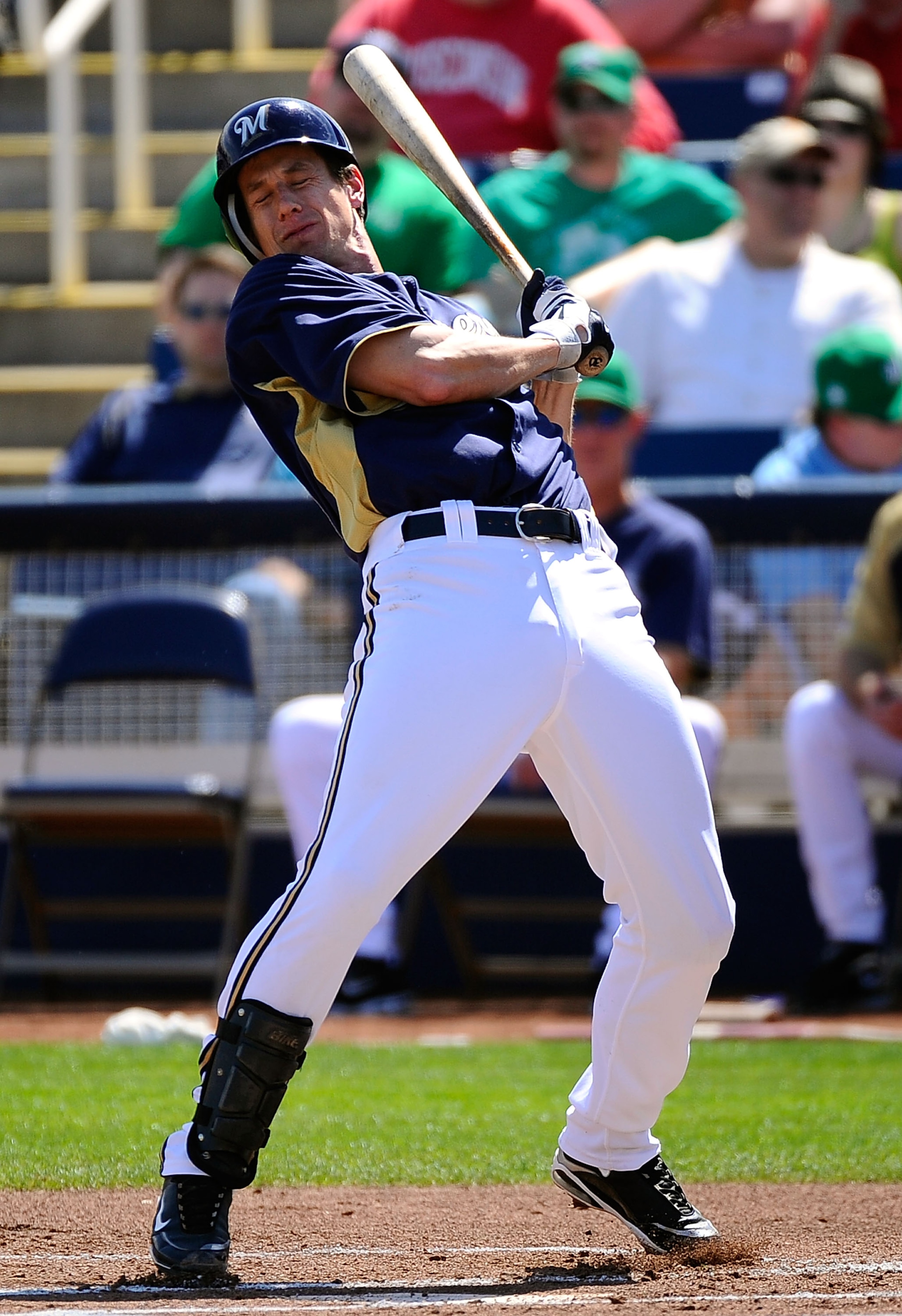 PHOENIX, AZ - MARCH 17:  Craig Counsell #30 of the Milwaukee Brewers at bat against the Chicago White Sox during the spring training game at Maryvale Baseball Park on March 17, 2011 in Phoenix, Arizona.  (Photo by Kevork Djansezian/Getty Images)