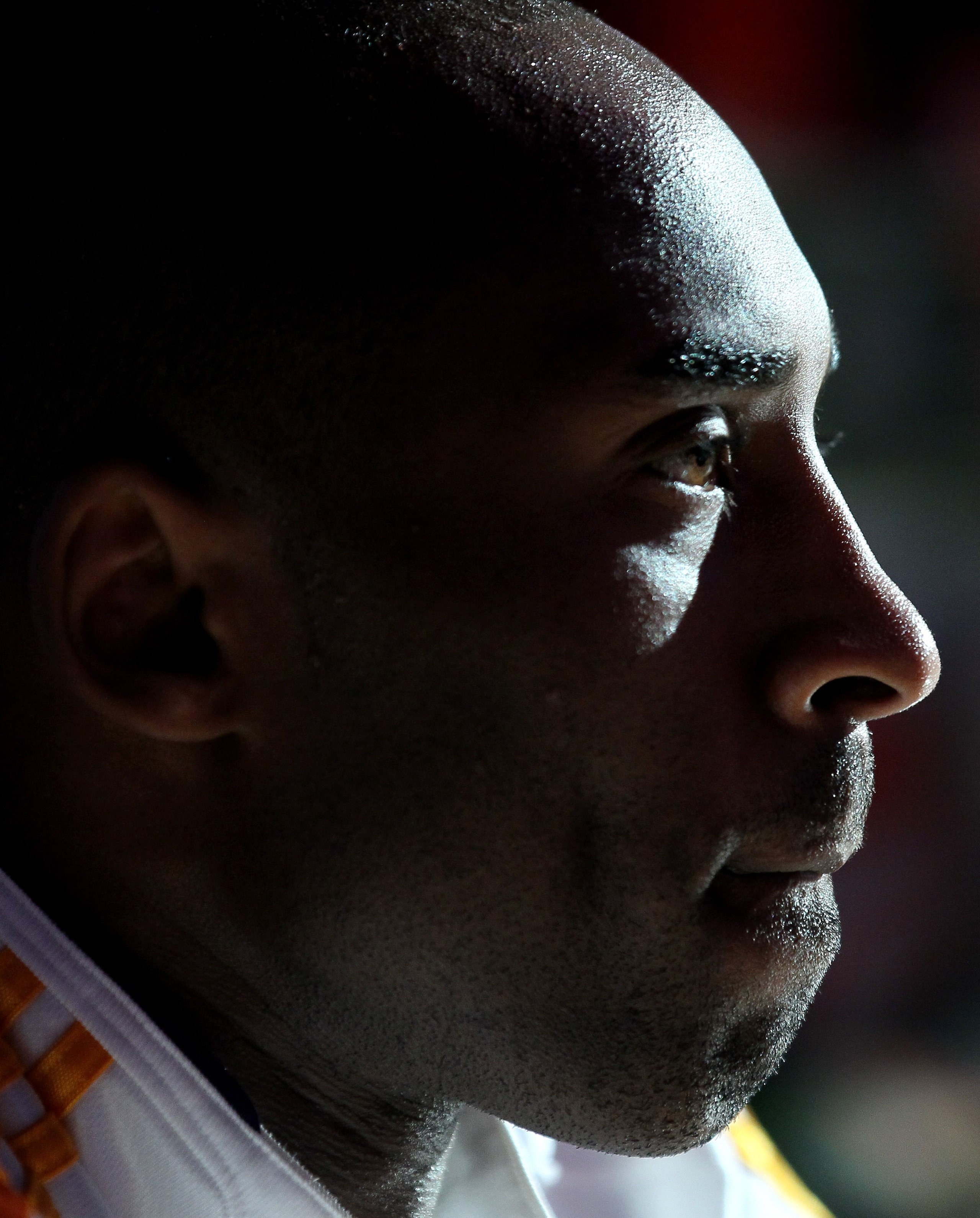 LOS ANGELES, CA - APRIL 17:  Kobe Bryant #24 of the Los Angeles Lakers waits on the bench during pregame introductions before playing the New Orleans Hornets in Game One of the Western Conference Quarterfinals in the 2011 NBA Playoffs on April 17, 2011 at