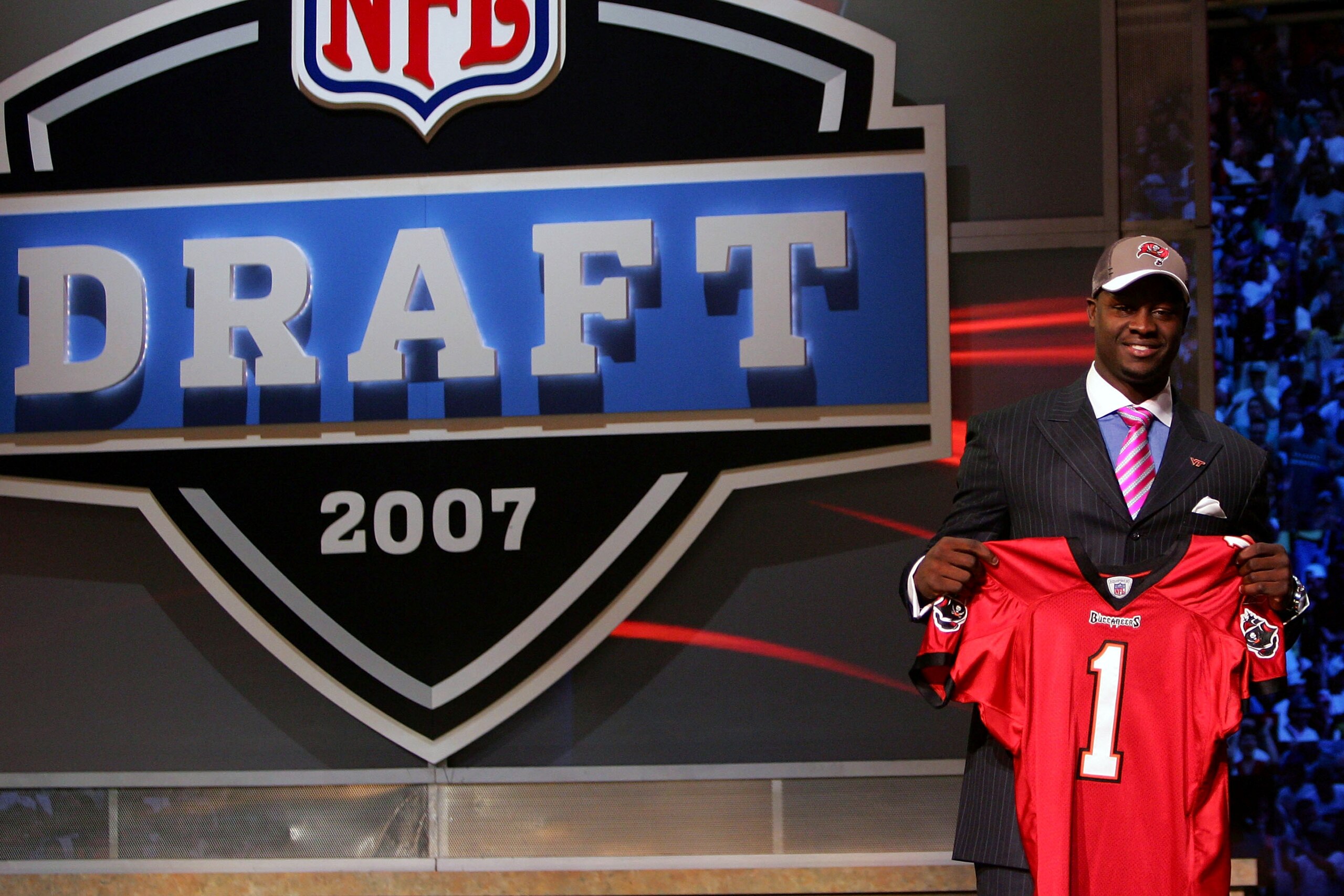 NEW YORK - APRIL 28: Defensive end Gaines Adams of Clemson University poses for a photo after being drafted fourth overall by the Tampa Bay Buccaneers during the 2007 NFL Draft on April 28, 2007 at Radio City Music Hall in New York City. (Photo by Chris NEW YORK - APRIL 28: Defensive end Gaines Adams of Clemson University poses for a photo after being drafted fourth overall by the Tampa Bay Buccaneers during the 2007 NFL Draft on April 28, 2007 at Radio City Music Hall in New York City. (Photo by Chris