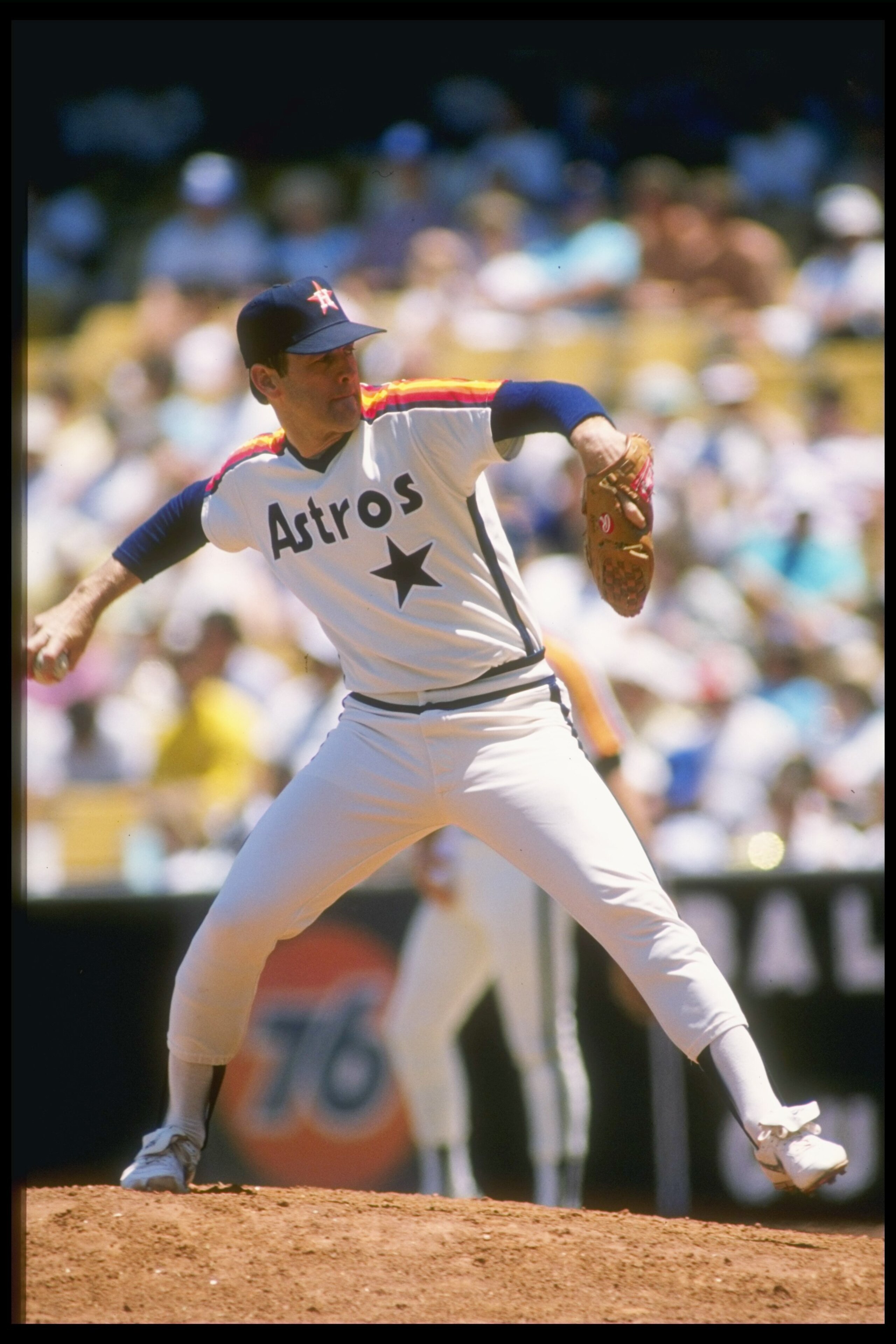 1985: Pitcher Nolan Ryan of the Houston Astros throws a pitch during a game at Dodger Stadium in Los Angeles, California. Mandatory Credit: Bud Symes /Allsport 1985: Pitcher Nolan Ryan of the Houston Astros throws a pitch during a game at Dodger Stadium in Los Angeles, California. Mandatory Credit: Bud Symes /Allsport
