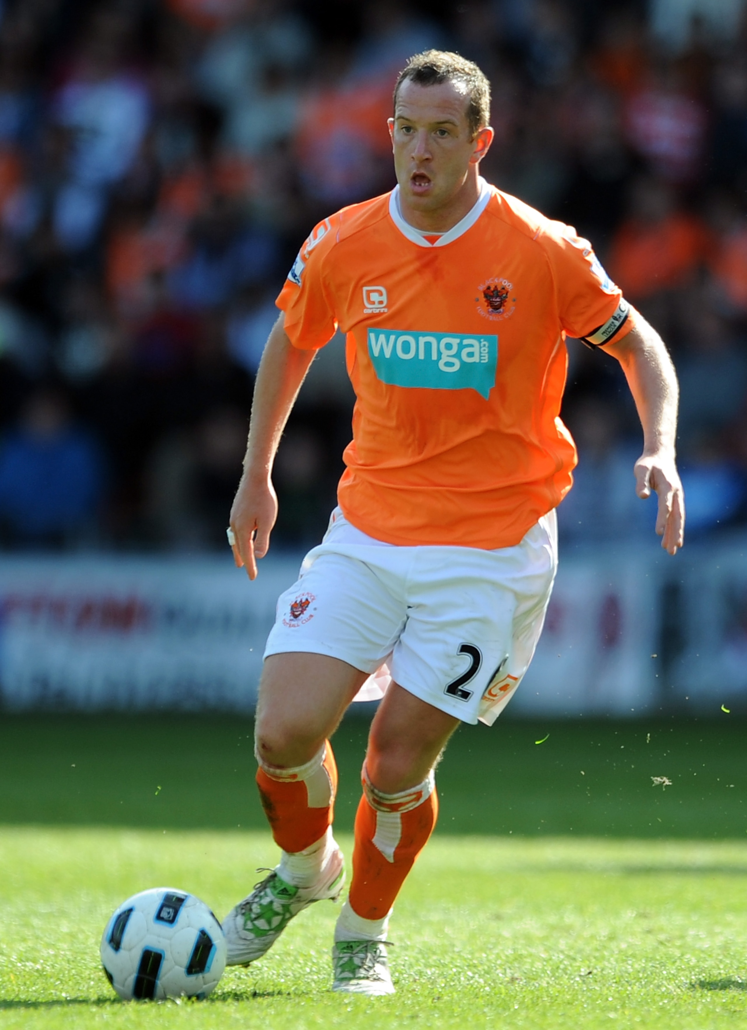 BLACKPOOL, ENGLAND - APRIL 16:  Charlie Adam of Blackpool in action during the Barclays Premier League match between Blackpool and Wigan Athletic at Bloomfield Road on April 16, 2011 in Blackpool, England.  (Photo by Chris Brunskill/Getty Images)