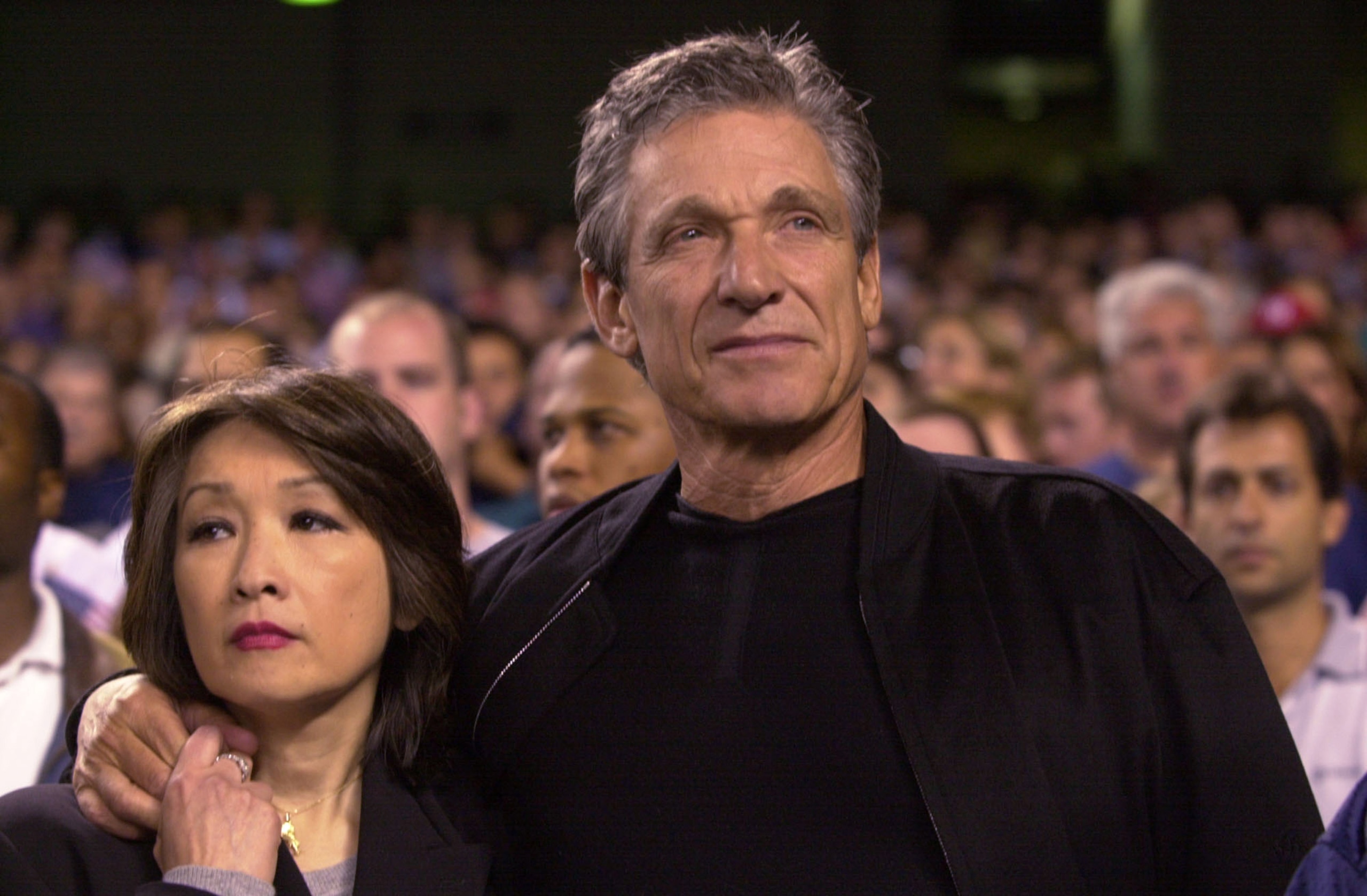 394941 07: Connie Chung and Maury Povich look on before the New York Yankees game against the Tampa Bay Devil Rays at Yankee Stadium September 25, 2001 in the Bronx, New York. This is the first baseball game played at Yankee stadium since the terrorist at