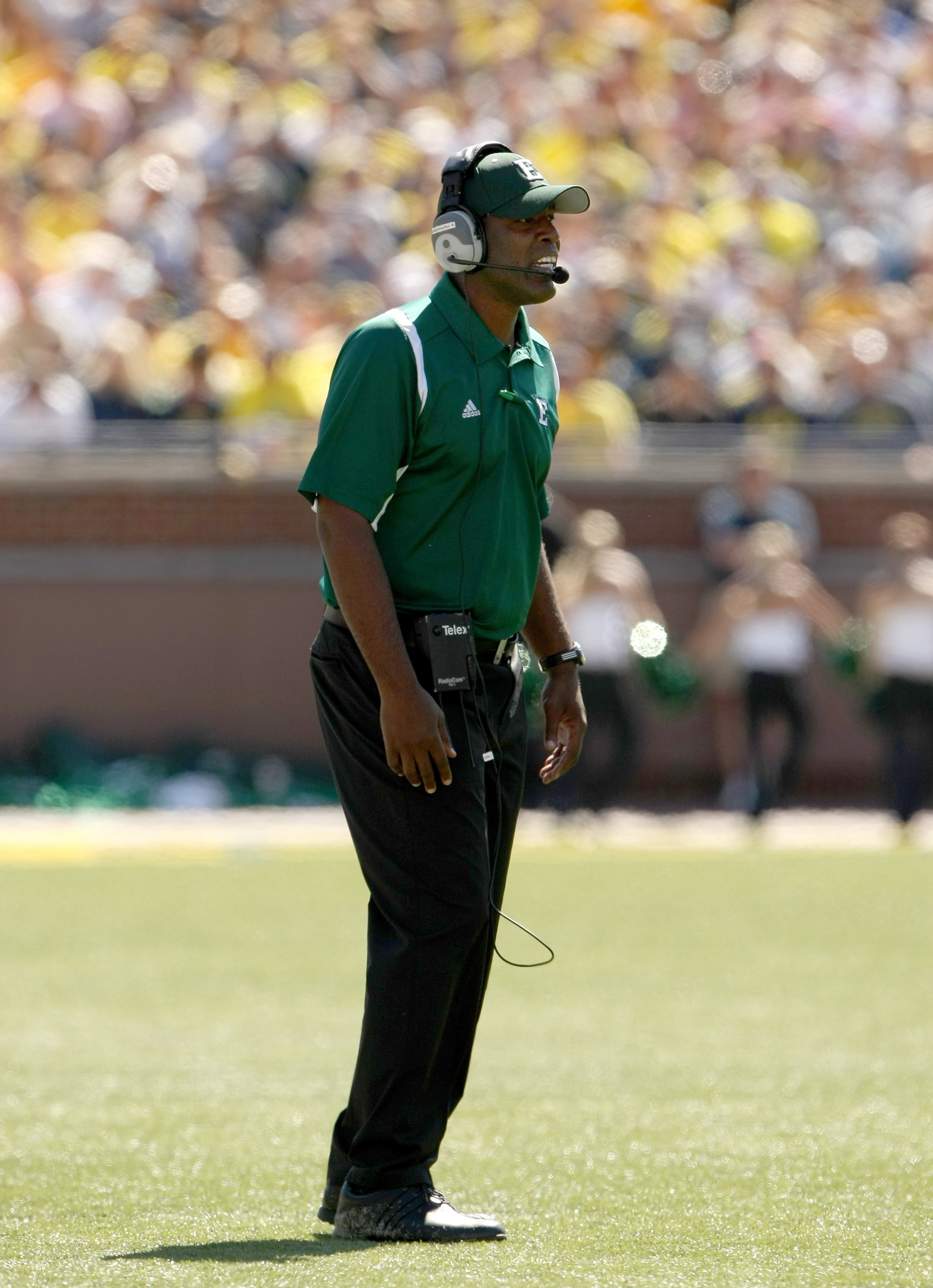ANN ARBOR, MI - SEPTEMBER 19: Head coach Ron English stands on the field during the game with the Michigan Wolverines at Michigan Stadium on September 19, 2009 in Ann Arbor, Michigan. Michigan won 45-17. (Photo by Stephen Dunn/Getty Images) ANN ARBOR, MI - SEPTEMBER 19: Head coach Ron English stands on the field during the game with the Michigan Wolverines at Michigan Stadium on September 19, 2009 in Ann Arbor, Michigan. Michigan won 45-17. (Photo by Stephen Dunn/Getty Images)