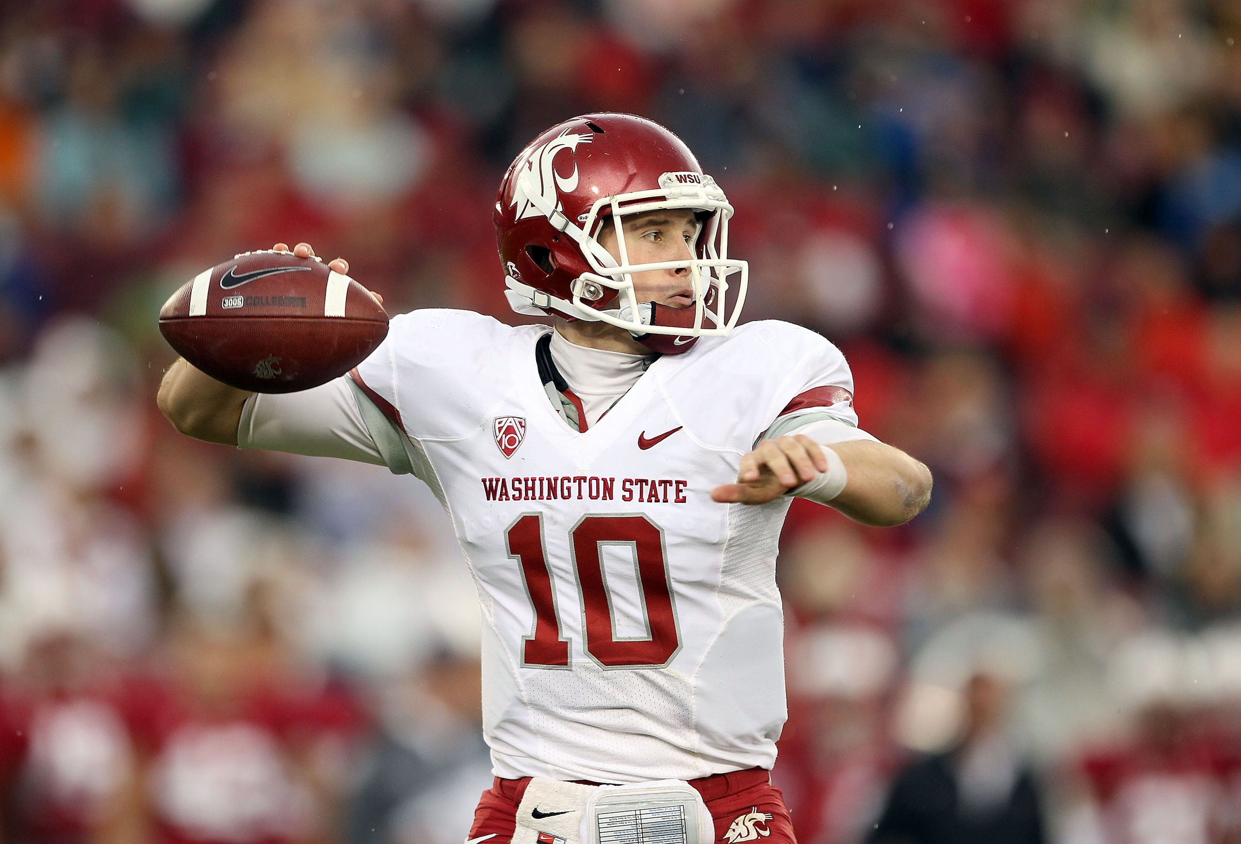 PALO ALTO, CA - OCTOBER 23: Jeff Tuel #10 of the Washington State Cougars passes the ball against the Stanford Cardinal at Stanford Stadium on October 23, 2010 in Palo Alto, California. (Photo by Ezra Shaw/Getty Images) PALO ALTO, CA - OCTOBER 23: Jeff Tuel #10 of the Washington State Cougars passes the ball against the Stanford Cardinal at Stanford Stadium on October 23, 2010 in Palo Alto, California. (Photo by Ezra Shaw/Getty Images)