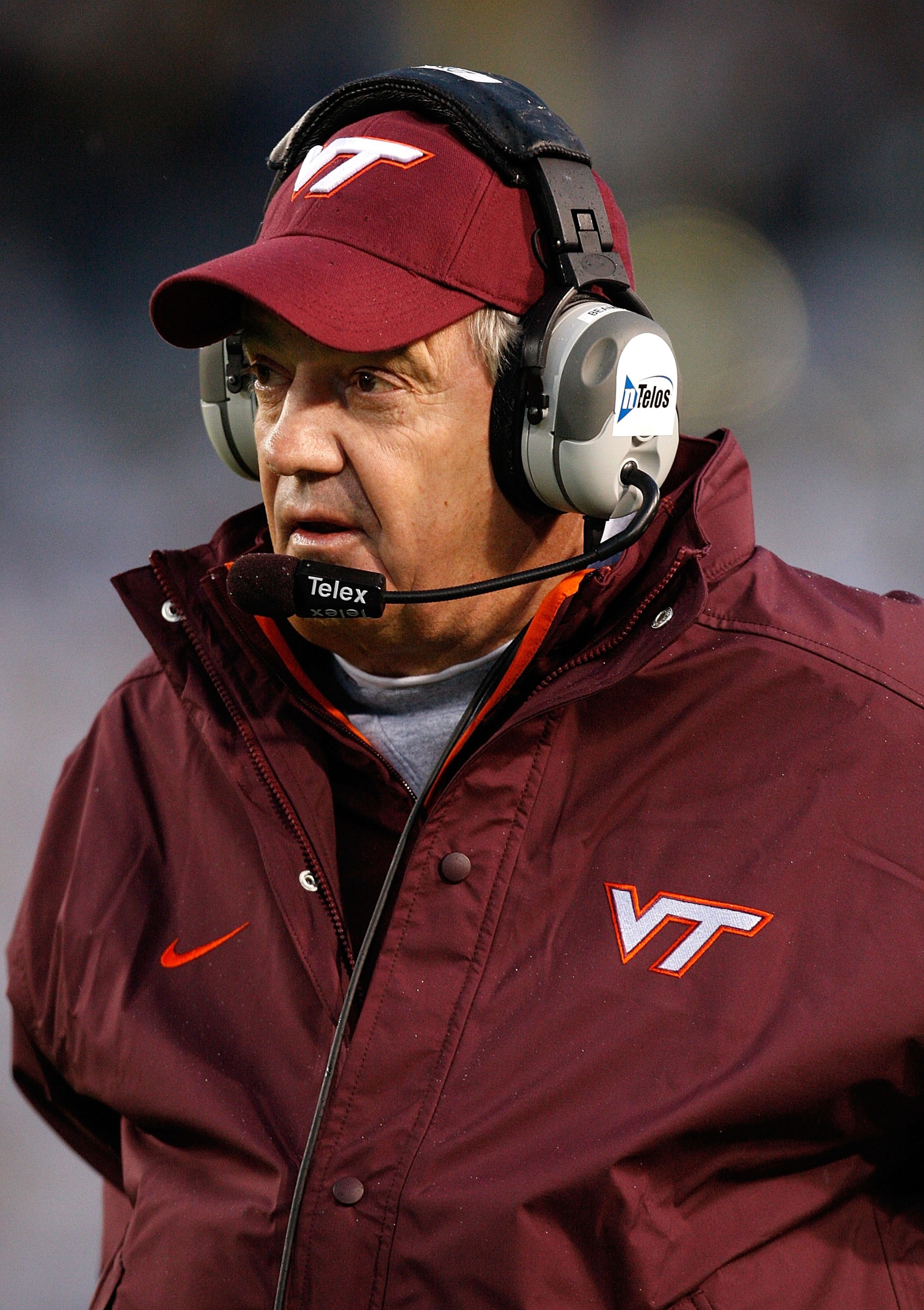 ATLANTA - OCTOBER 17: Head coach Frank Beamer of the Virginia Tech Hokies looks on from the sidelines against the Georgia Tech Yellow Jackets at Bobby Dodd Stadium on October 17, 2009 in Atlanta, Georgia. (Photo by Kevin C. Cox/Getty Images) ATLANTA - OCTOBER 17: Head coach Frank Beamer of the Virginia Tech Hokies looks on from the sidelines against the Georgia Tech Yellow Jackets at Bobby Dodd Stadium on October 17, 2009 in Atlanta, Georgia. (Photo by Kevin C. Cox/Getty Images)